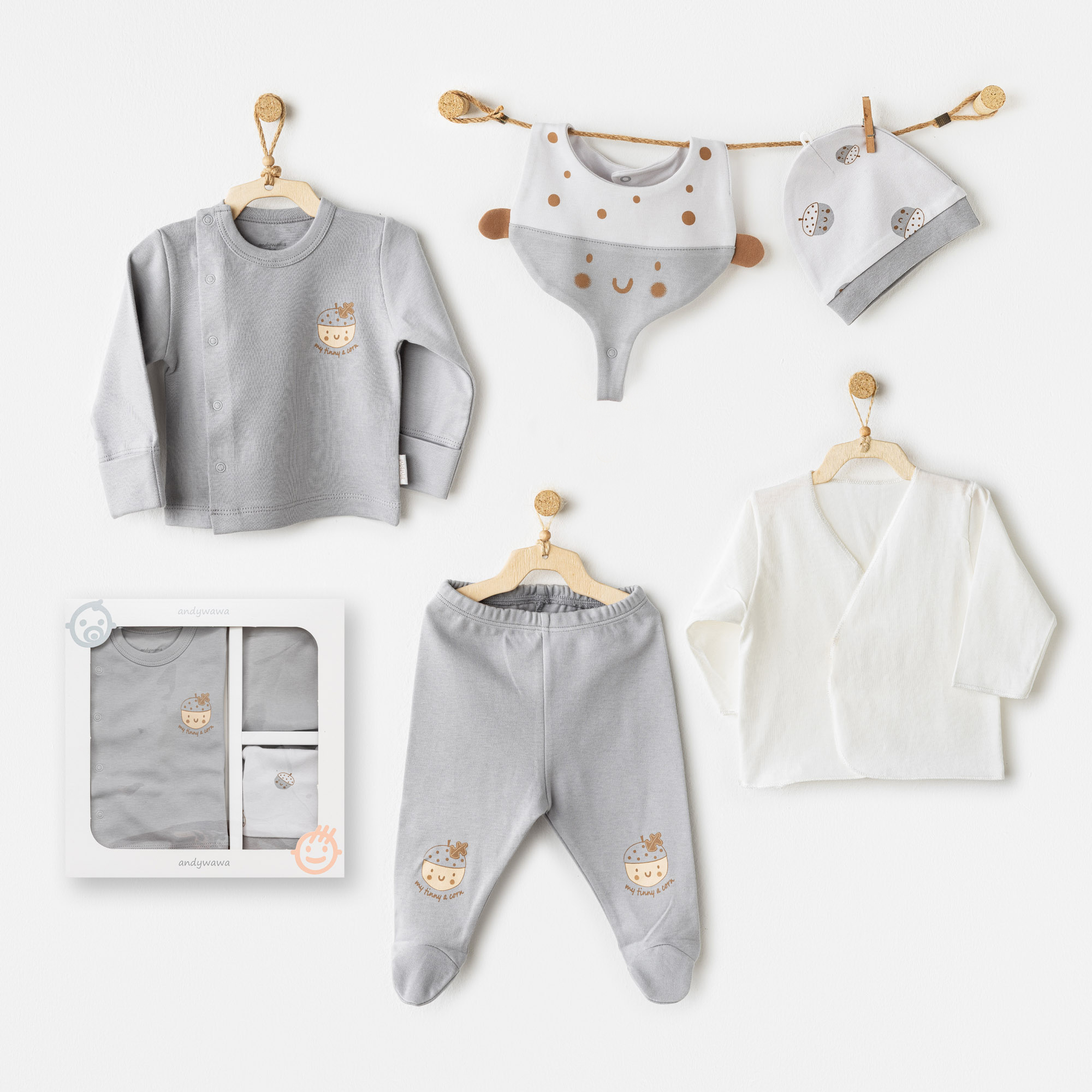 Bebek Hastane Çıkışı 5 Pcs Newborn Set Hello Autumn