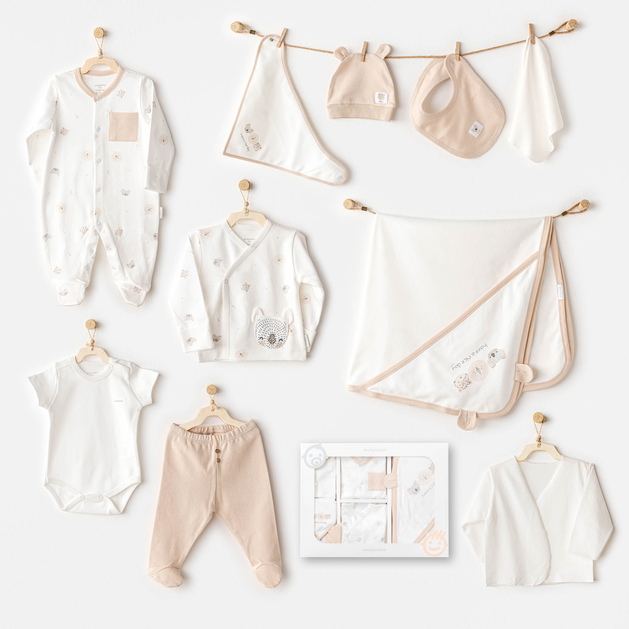 Bebek Hastane Çıkışı 10 Pcs Newborn Set Happy Anımals