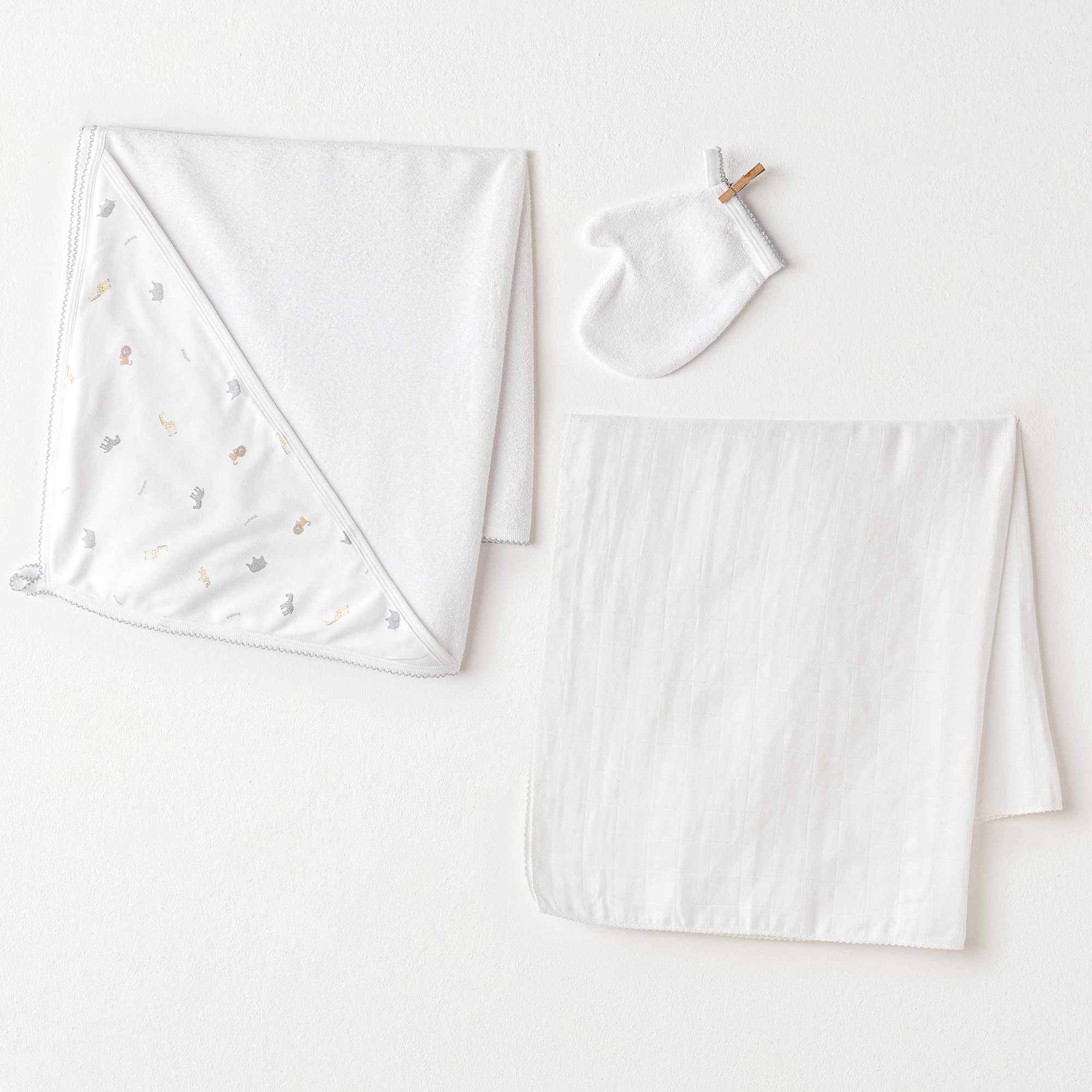 Bebek Havlu Takım 3 Pcs Towel Muslın Set Lıttle Kıng