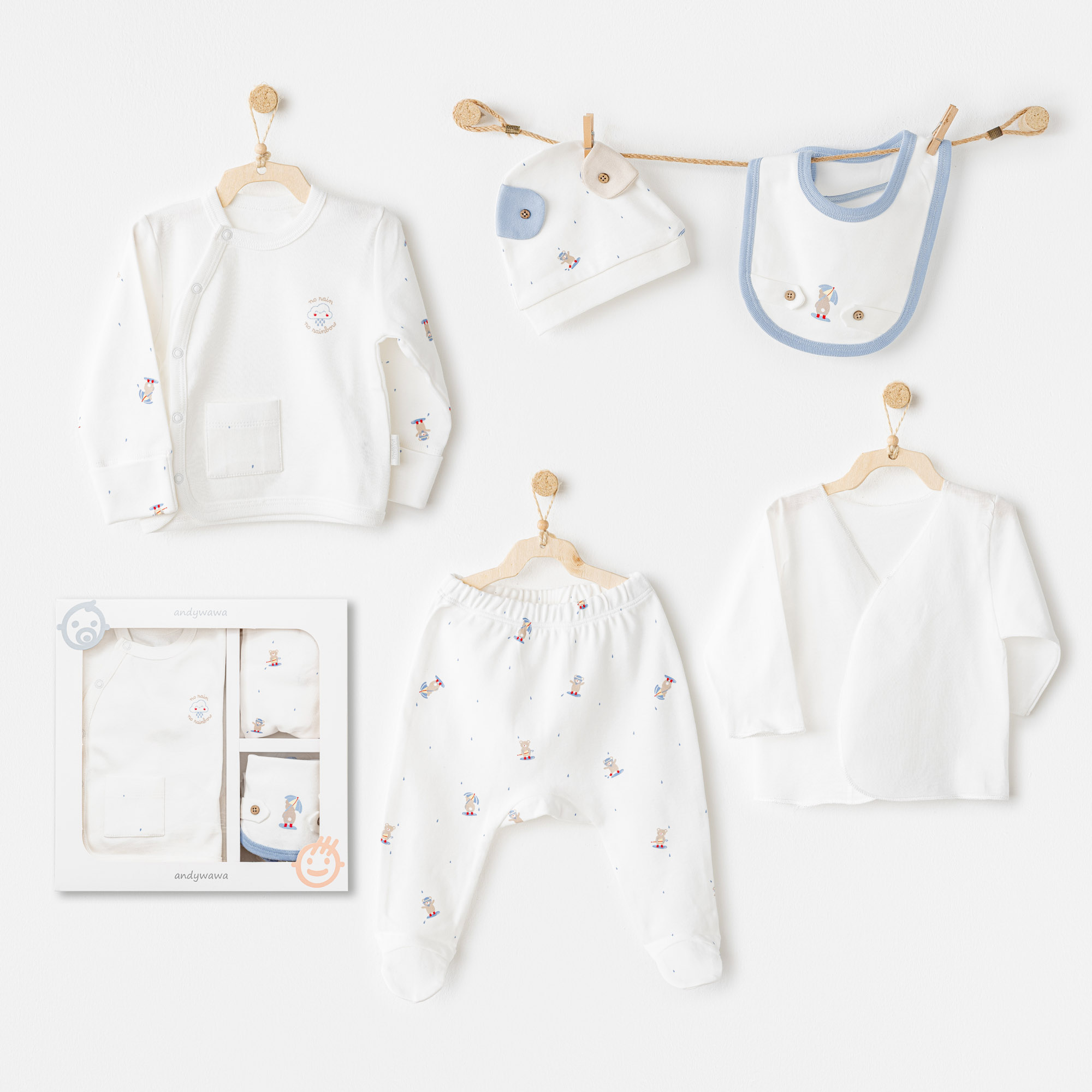Bebek Hastane Çıkışı 5 Pcs Newborn Set Raınbow