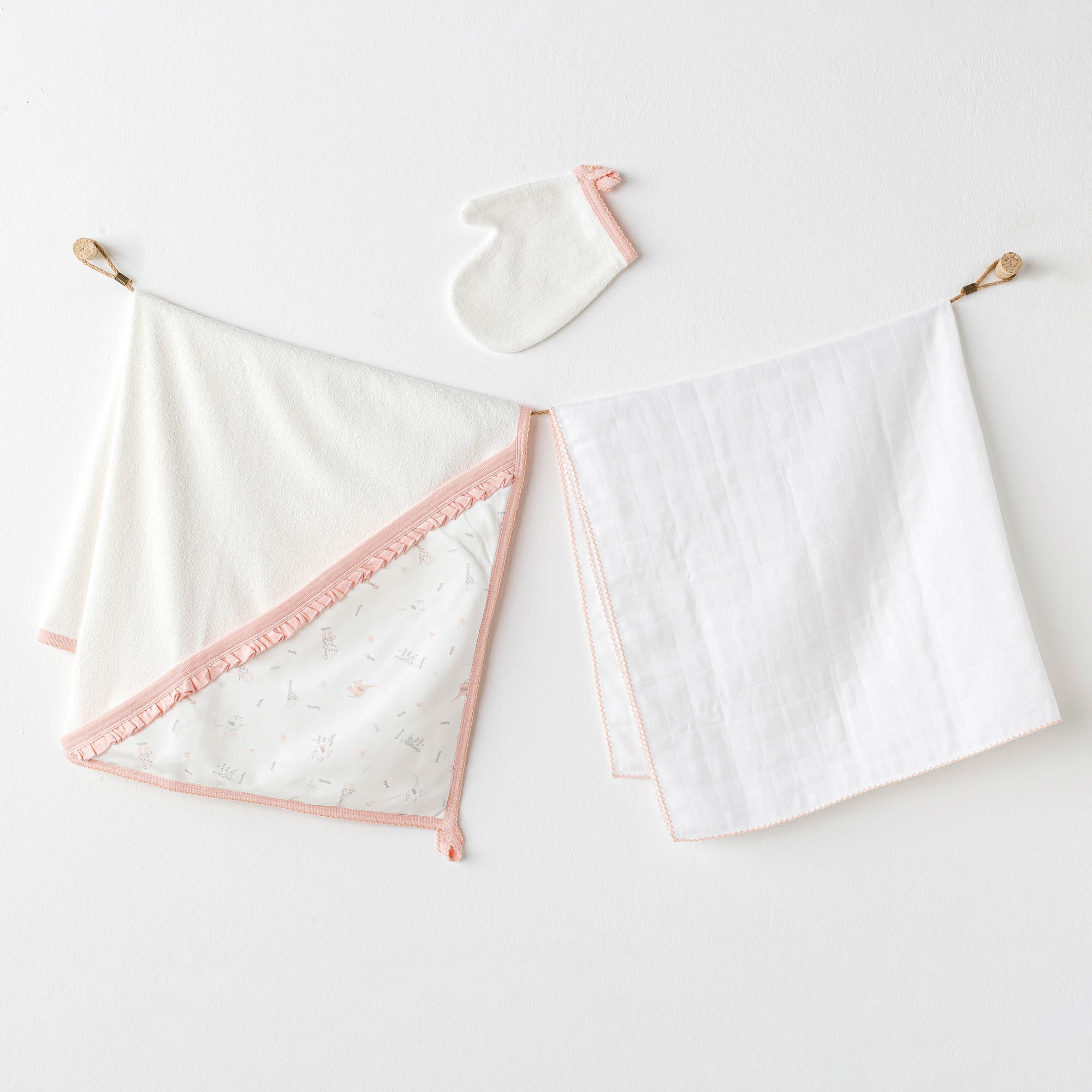 Bebek Havlu Takım 3 Pcs Towel Muslın Set Love Famıly