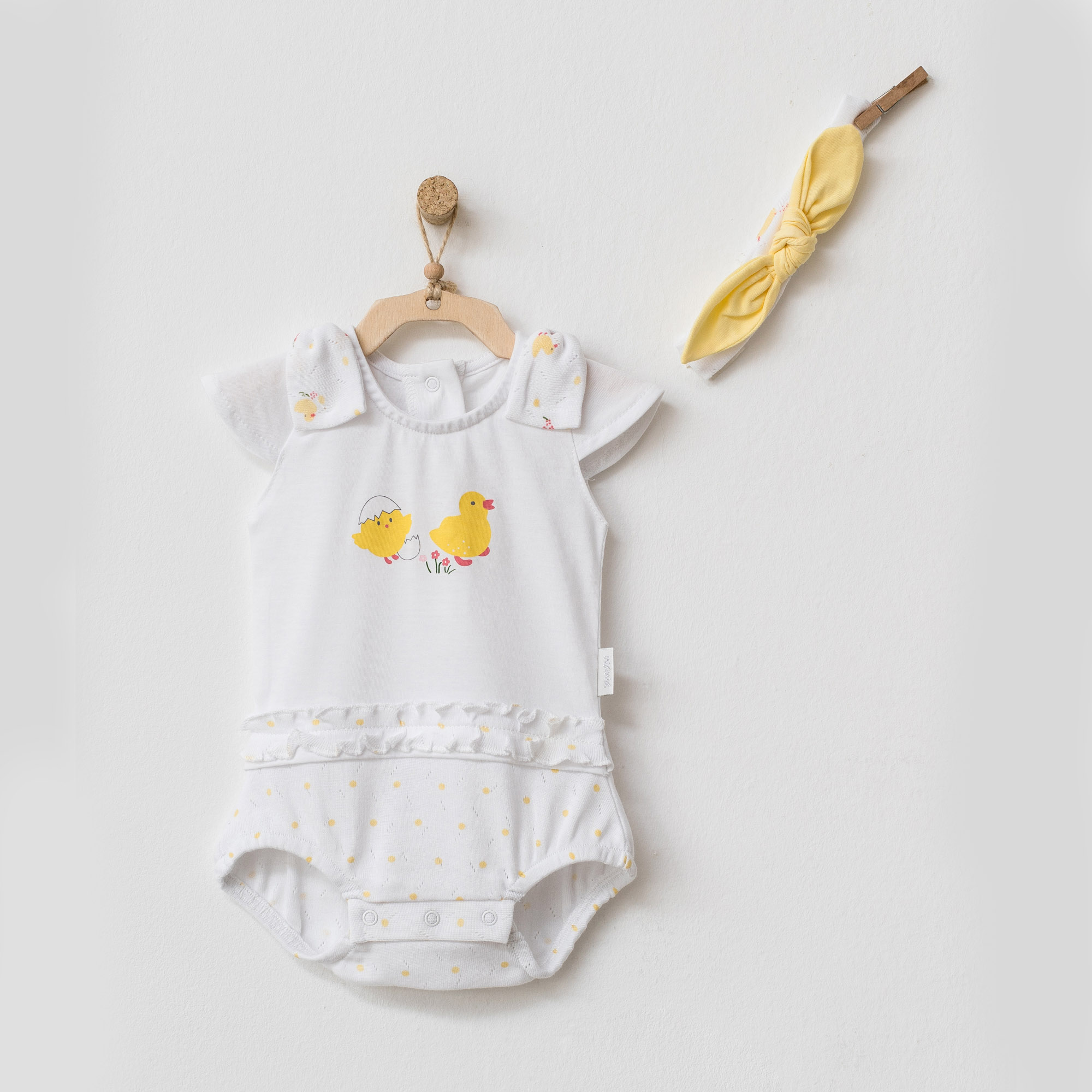 Bebek Tulum Band Takim Romper Band Set Happy Chicky