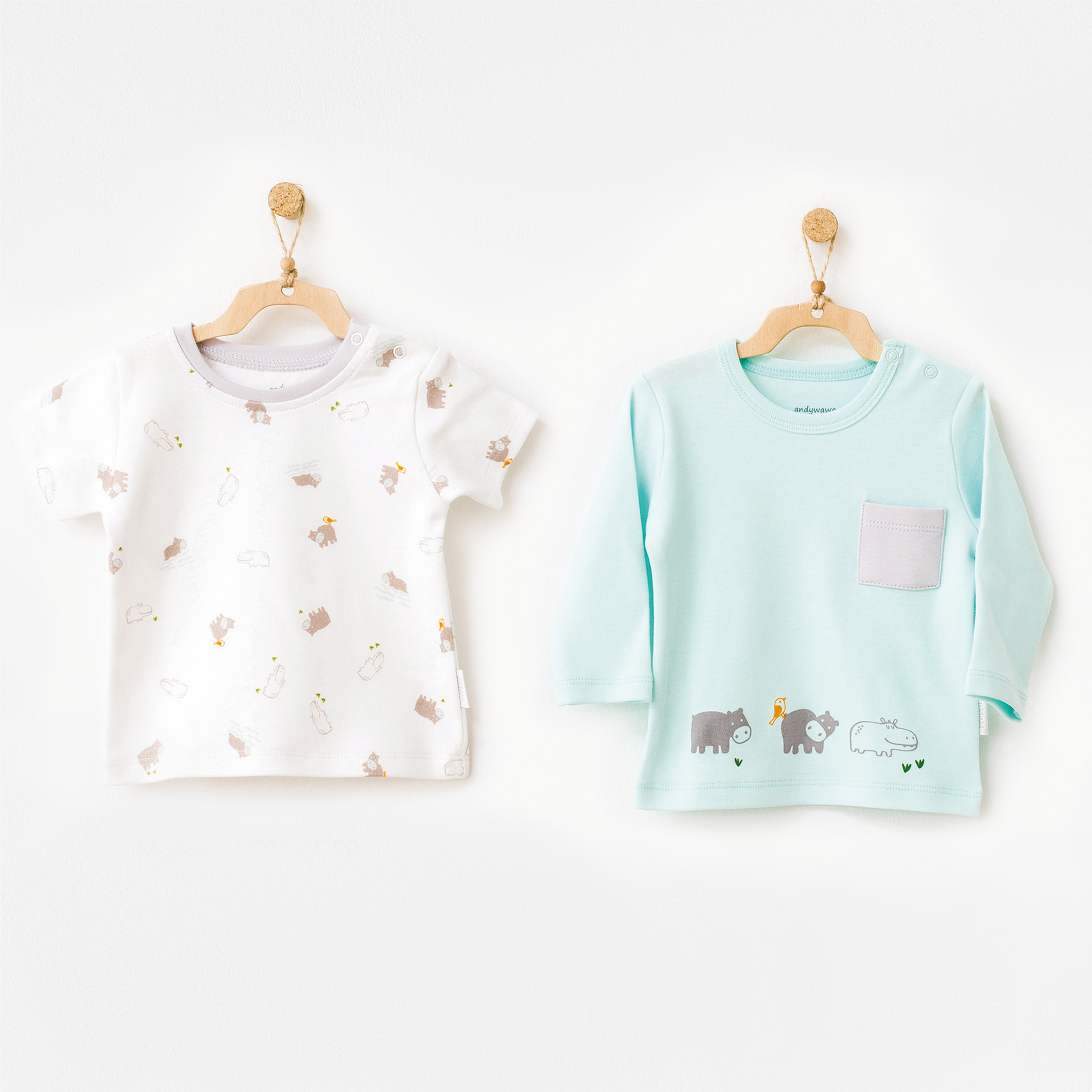 Bebek Tshirt 2 Pcs Tshirt Hippo
