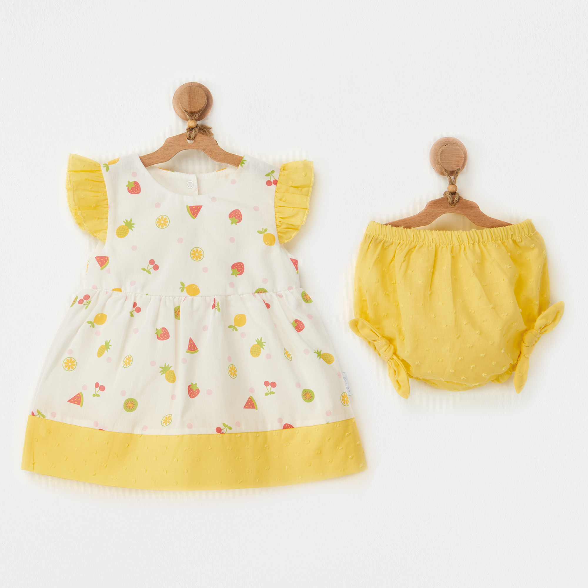 Bebek Elbise Takim Dress Underpant Set Multi Fruit