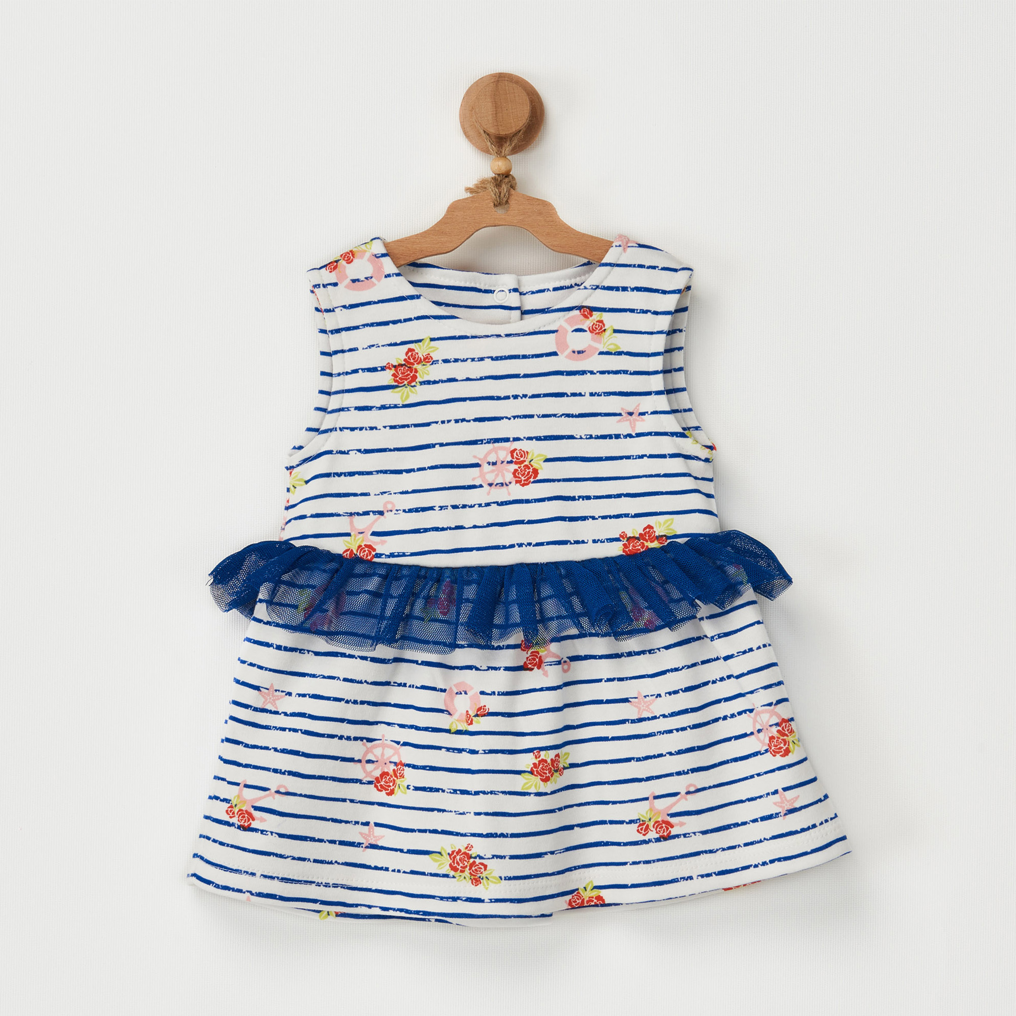 Bebek Elbise Dress Flowers Anchors