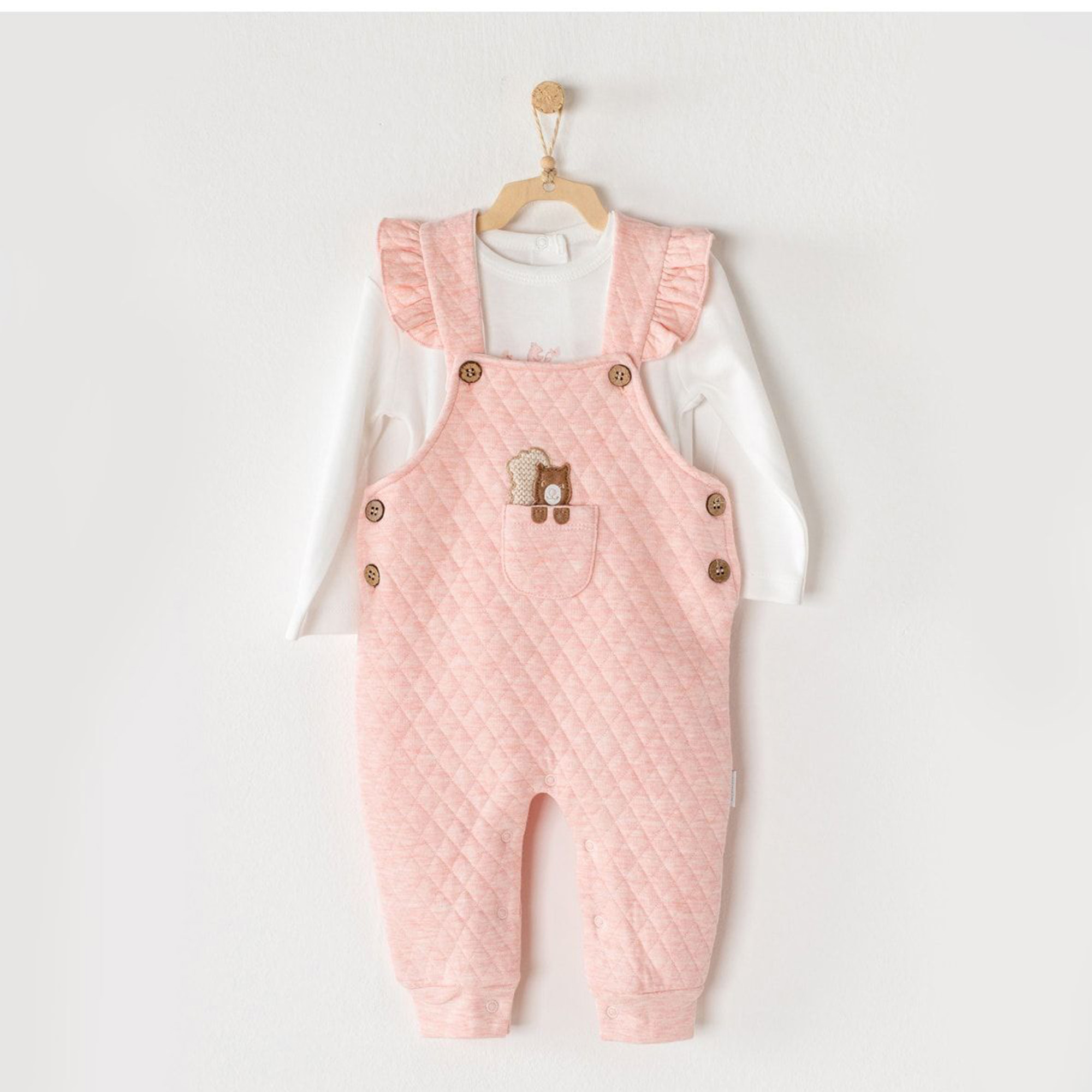 Bebek Salopet Takim Jumpsuit Set Squirrels In The Forest