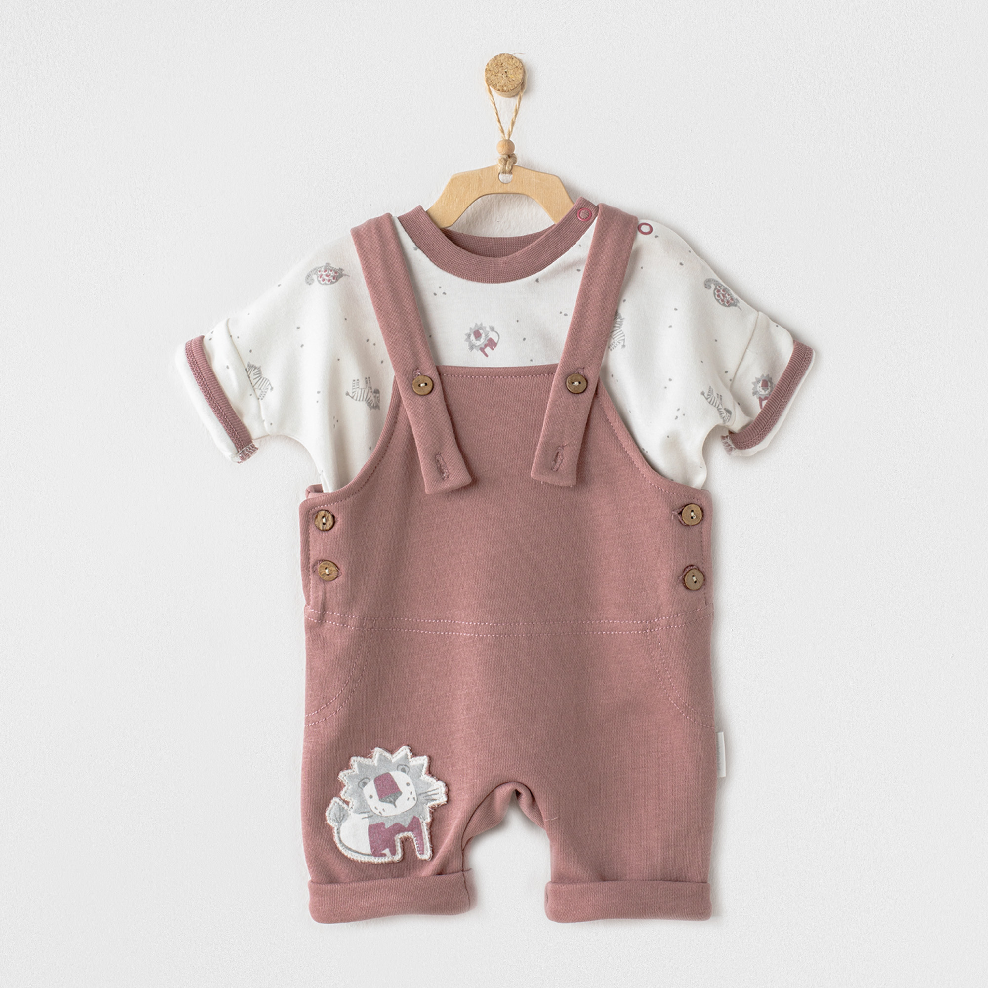 Bebek Salopet Takim Jumpsuit Set Zebra