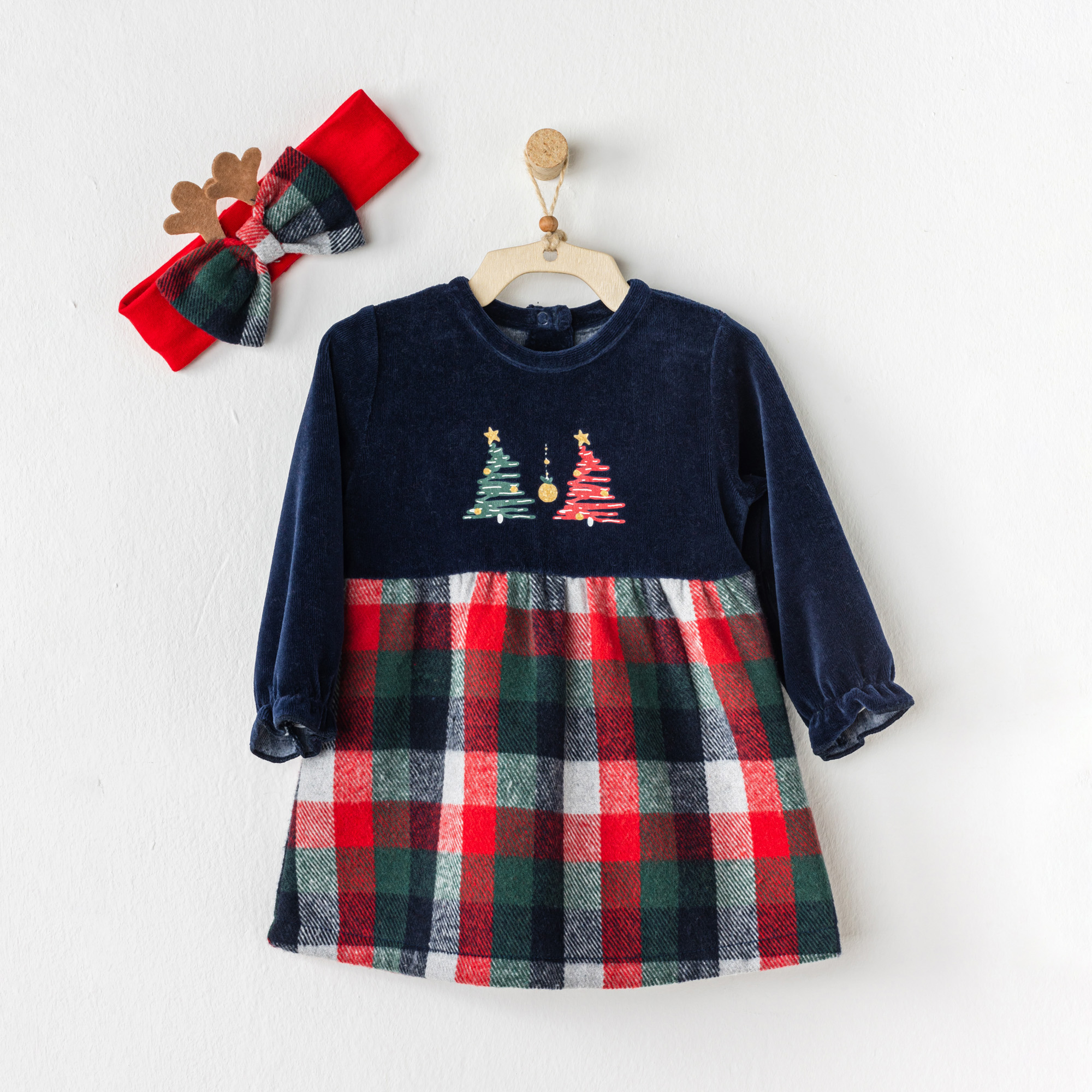 Bebek Elbise Takim Dress Band Set New Year