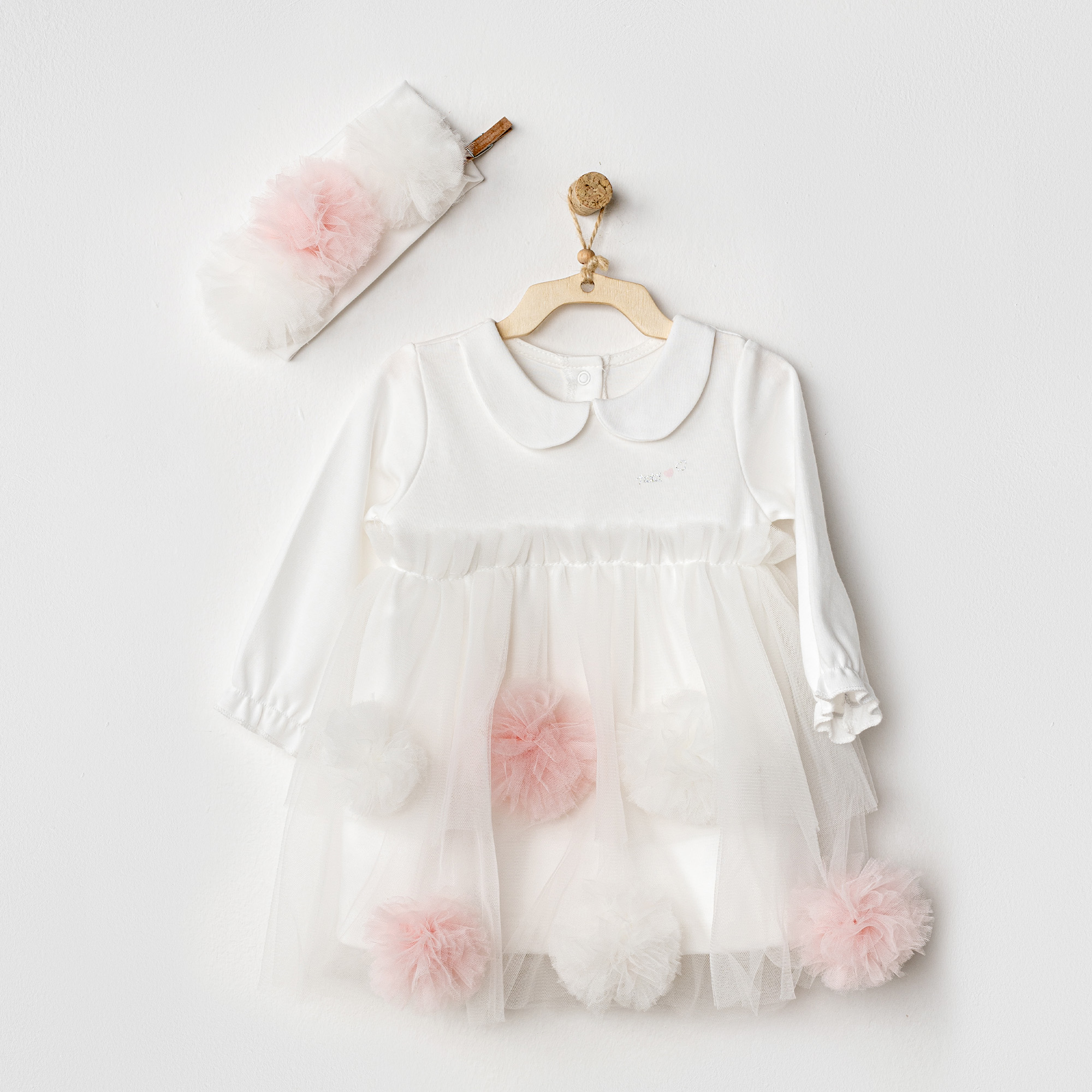 Bebek Elbise Takim Dress Band Set Petit Love