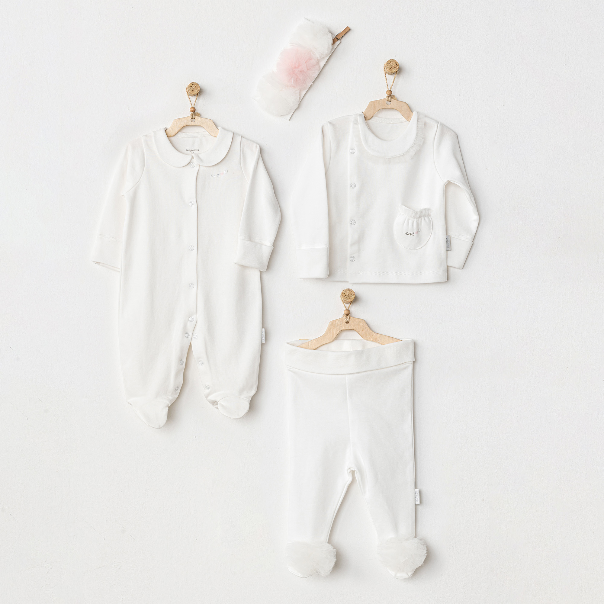 Bebek Hastane Çikişi 4 Pcs Newborn Tulle Set Petit Love