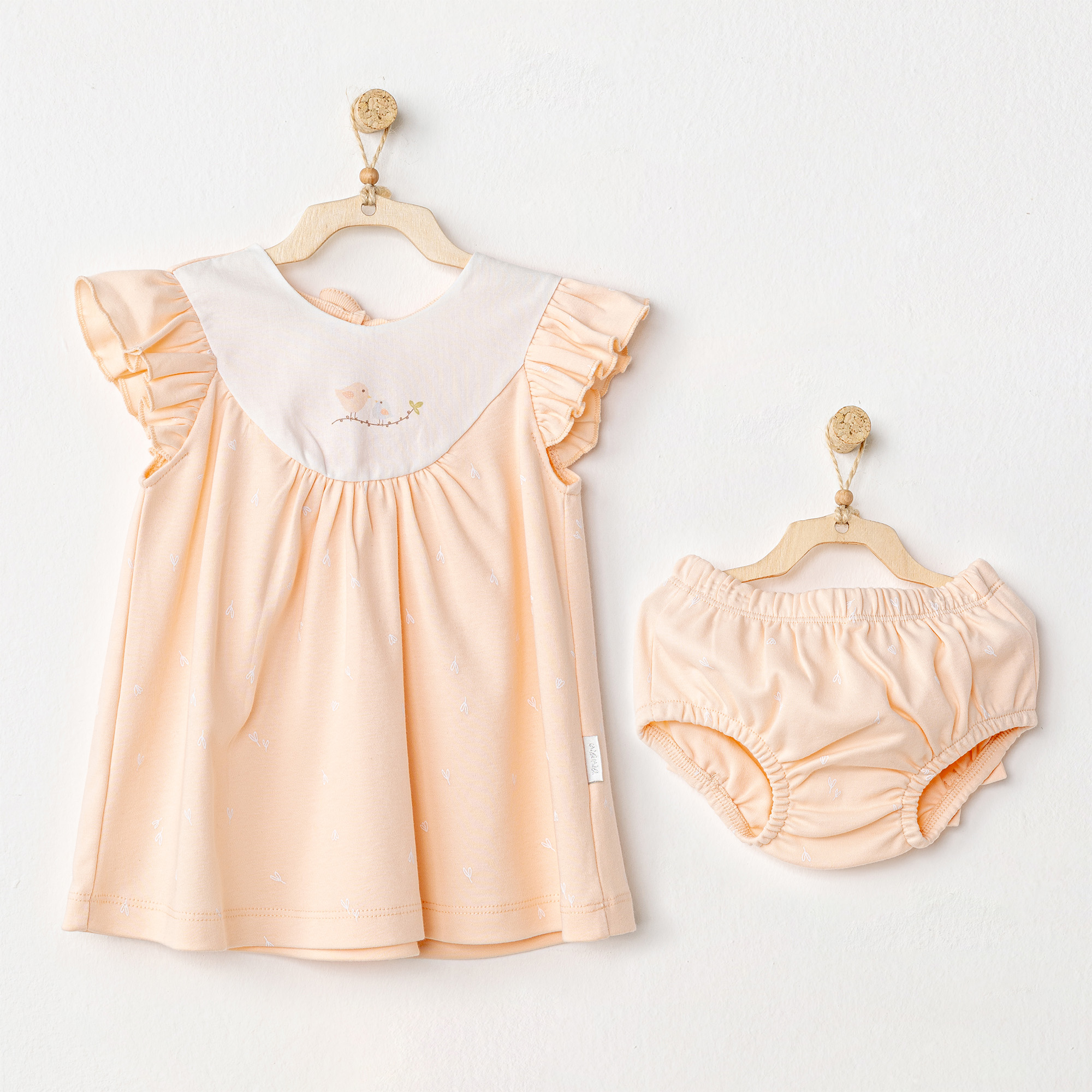 Bebek Elbise Takim Dress Set Spring Birds