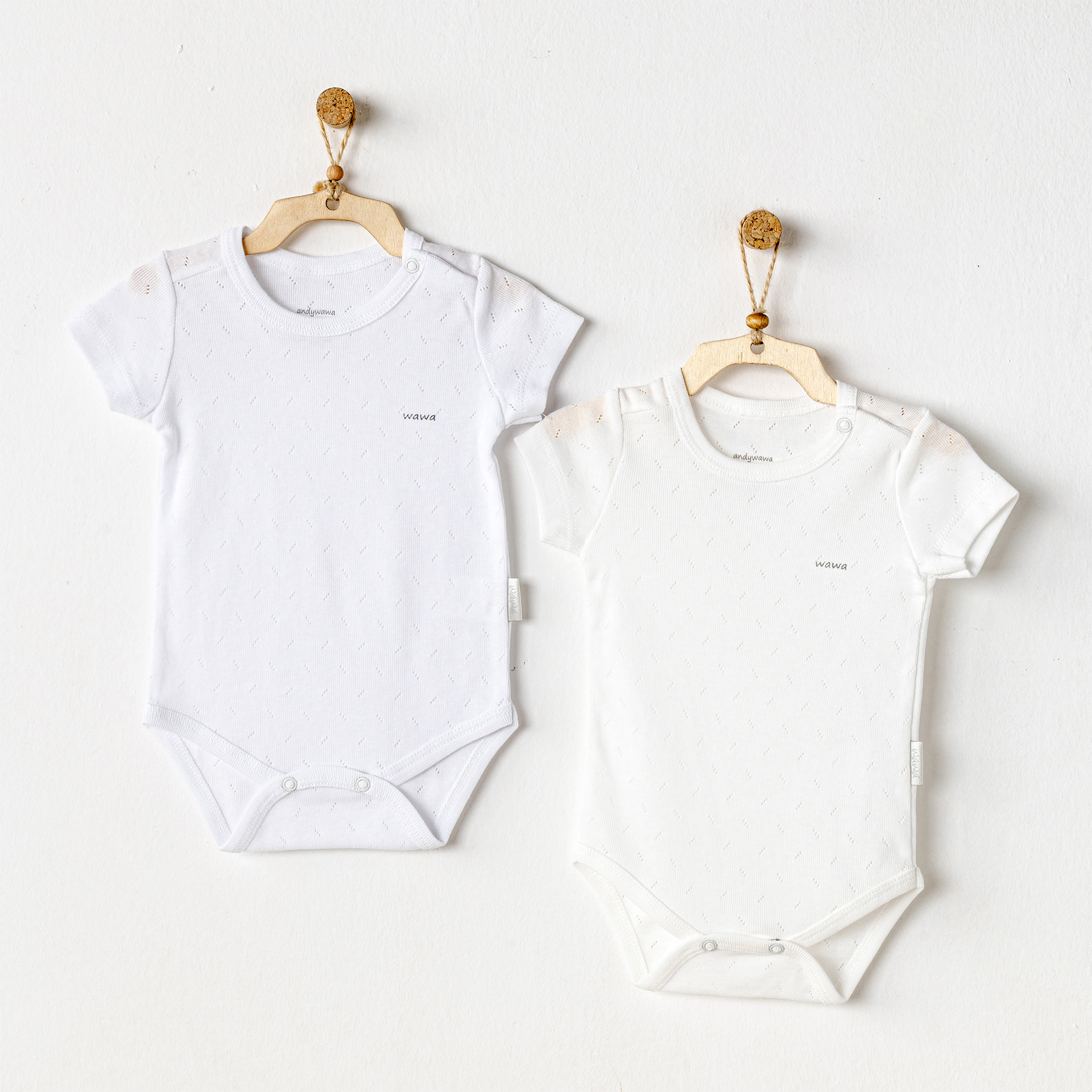 Bebek Body 2 Pcs Short Sleeve Body Jacquard Basic