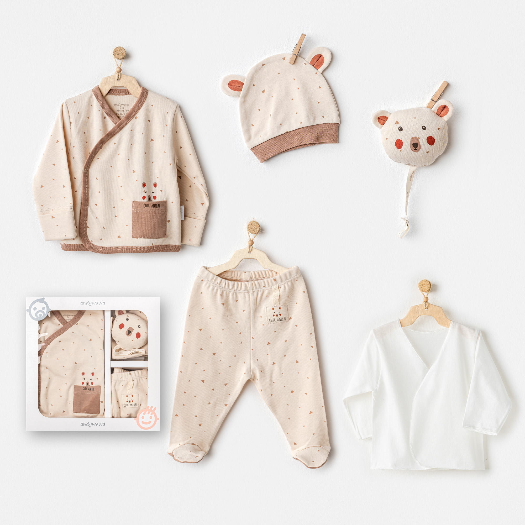 Bebek Hastane Çikişi 5 Pcs Newborn Set Adventurous Bear