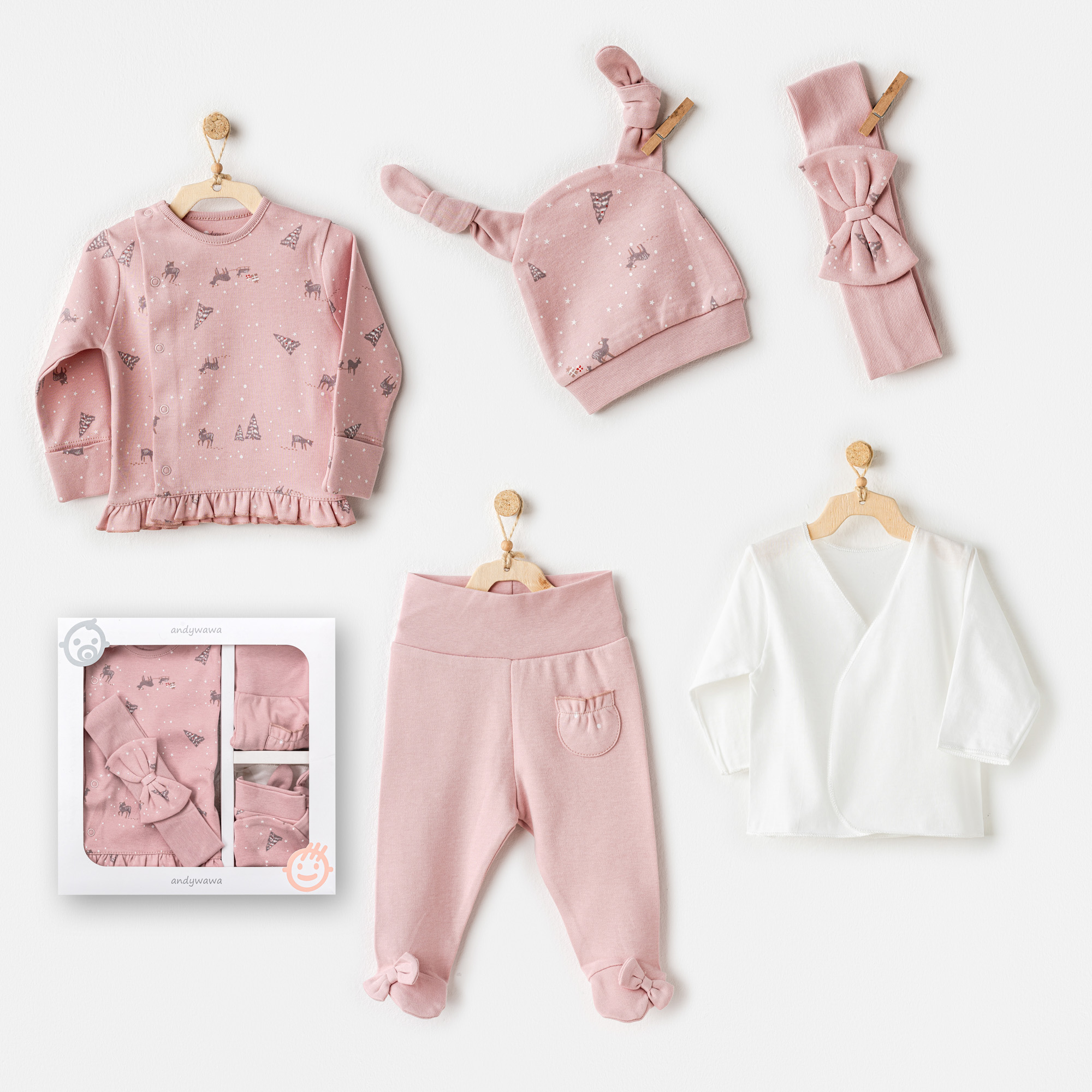 Bebek Hastane Çikişi 5 Pcs Newborn Set Puppy Gazelle