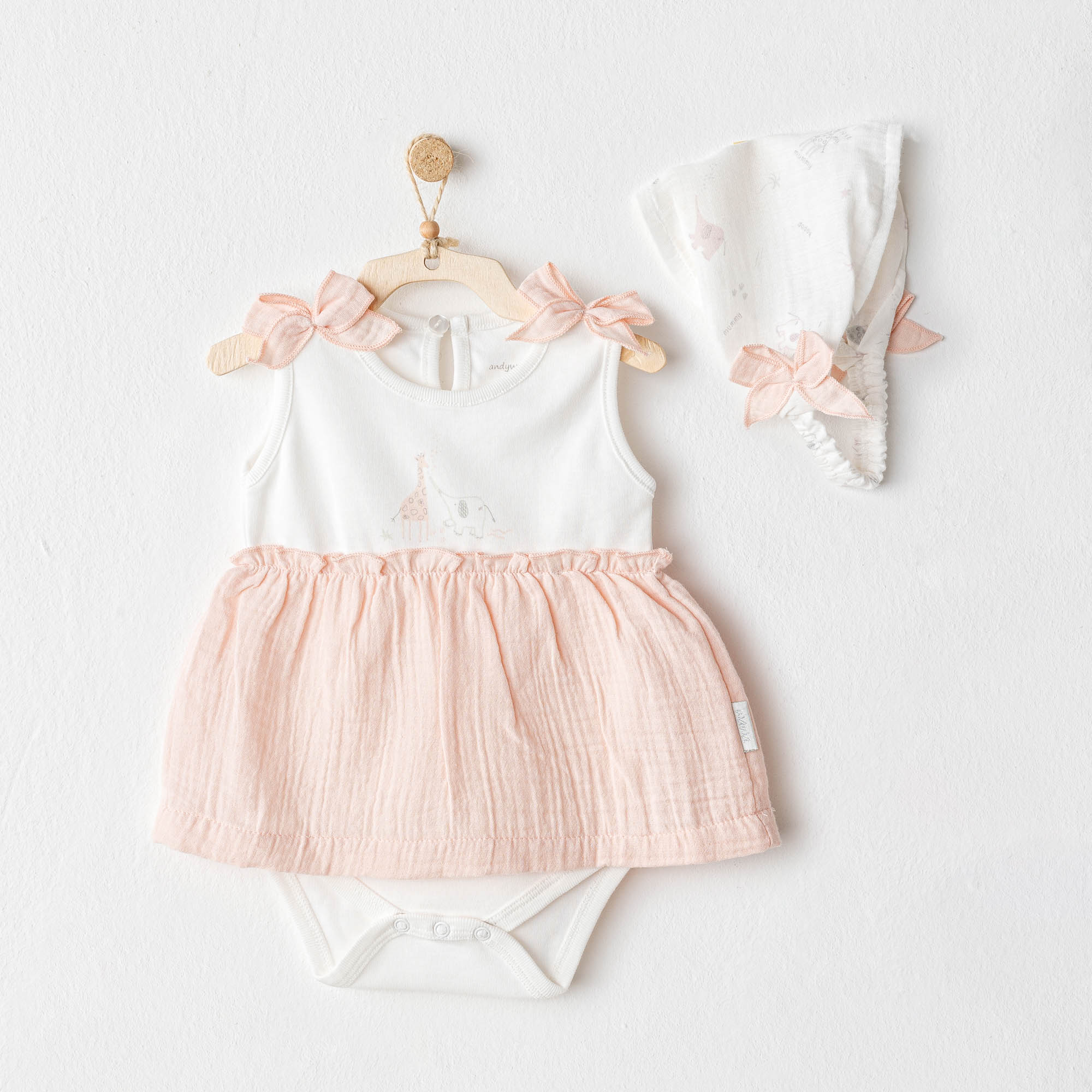 Bebek Elbise Takim Dress Band Set Love Family