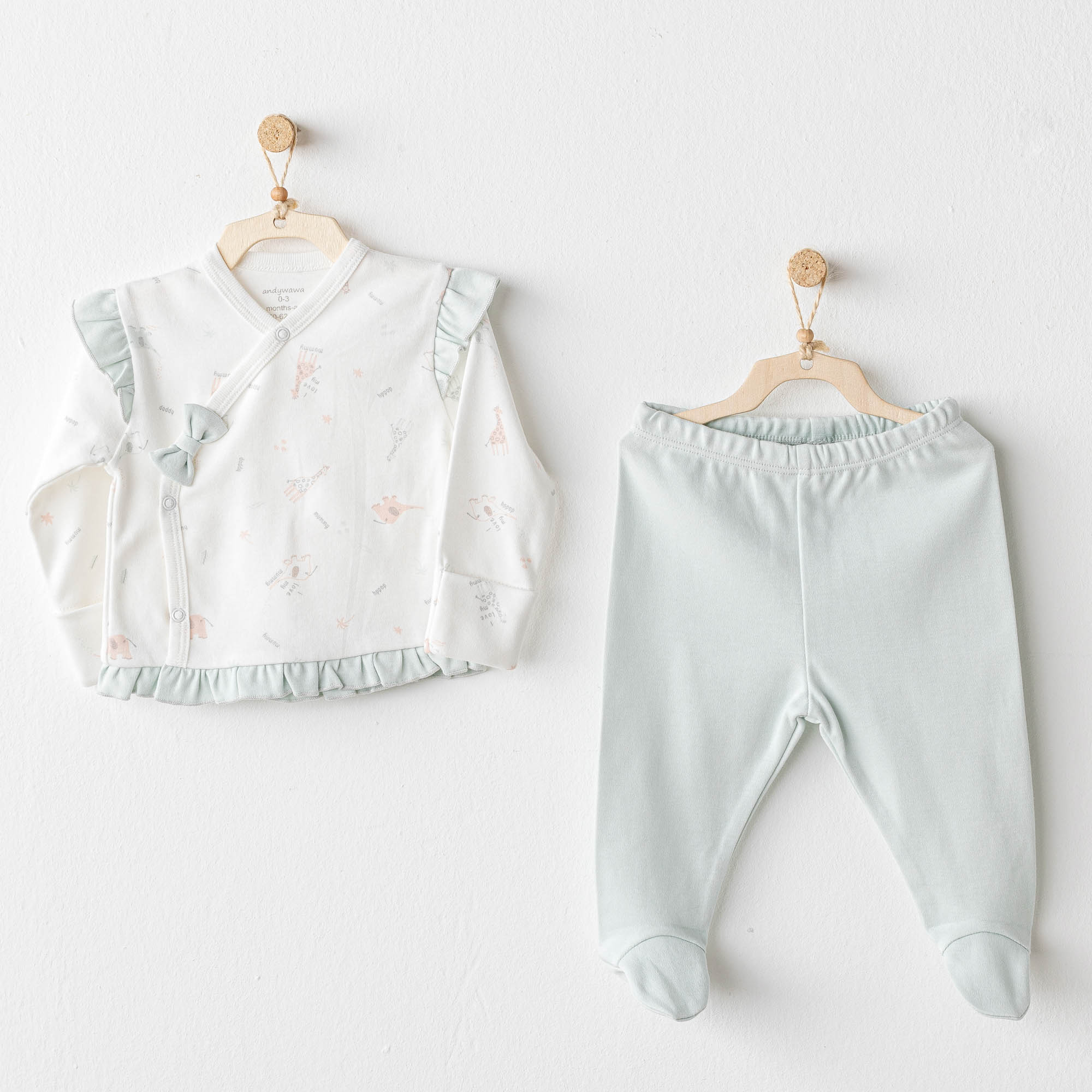 Bebek Zibin Set 2 Pcs Side Snap Set Love Family