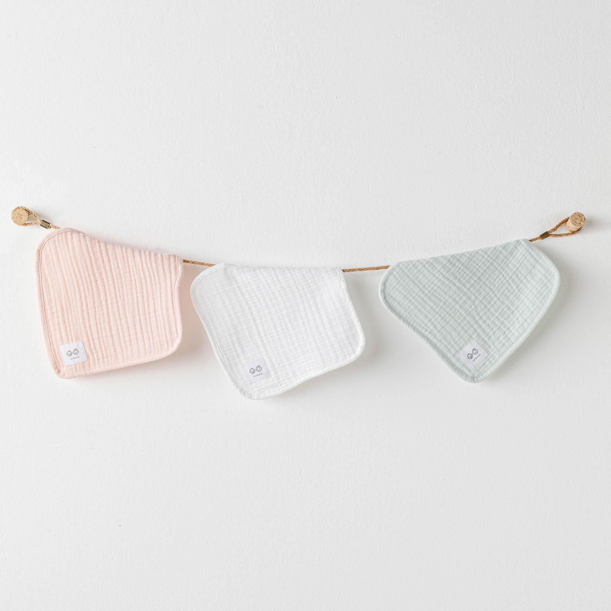 Bebek Ağiz Mendili 3 Pcs Washcloths 20X20 Love Family Muslin