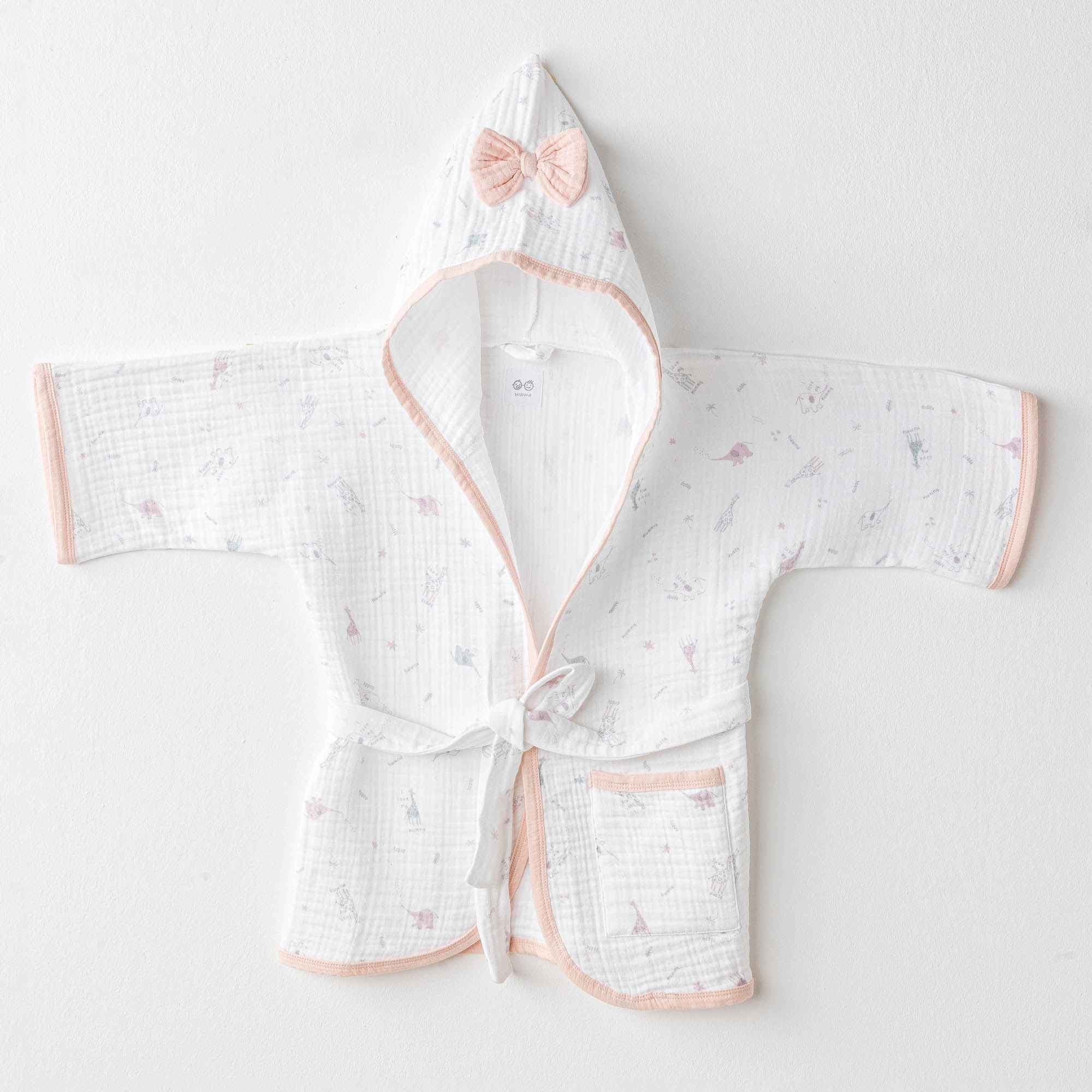 Bebek Bornoz Bathrobe Love Family Muslin