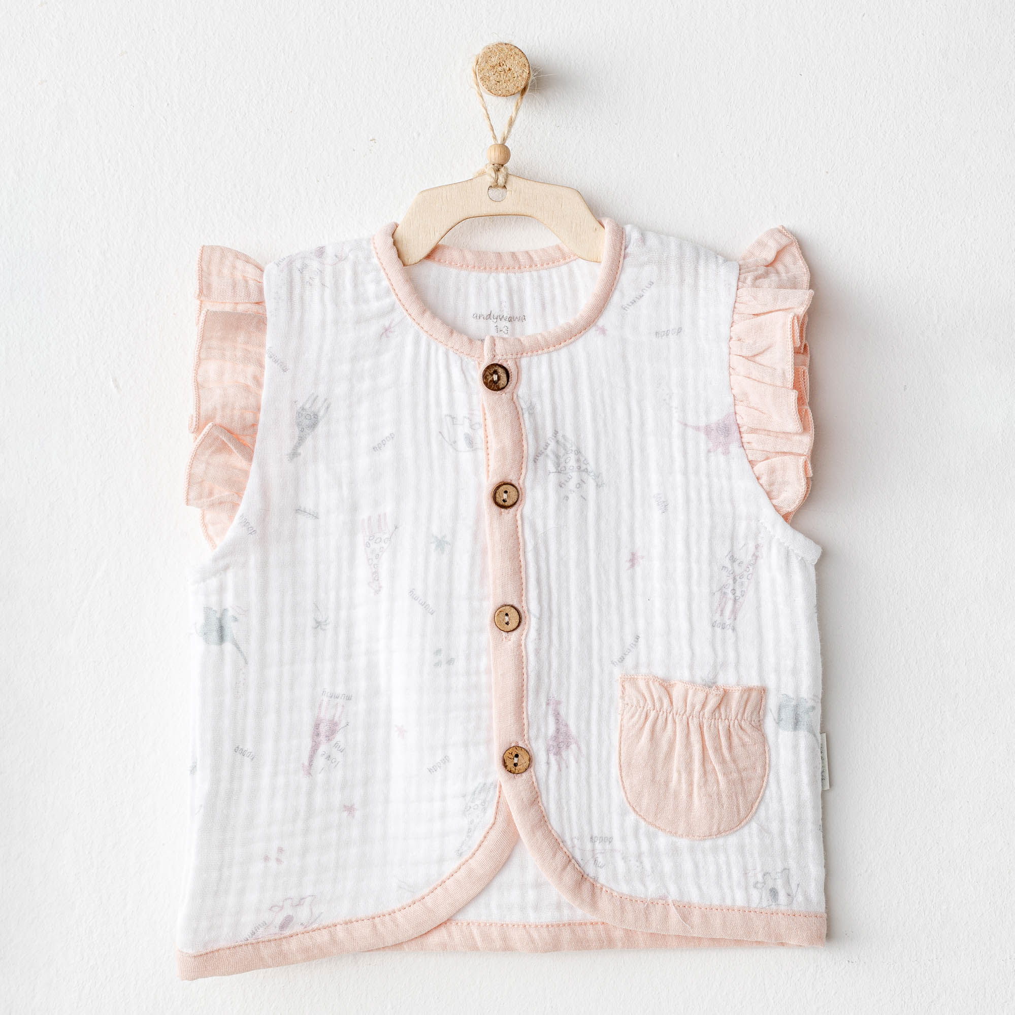 Bebek Yelek Vest Love Family Muslin