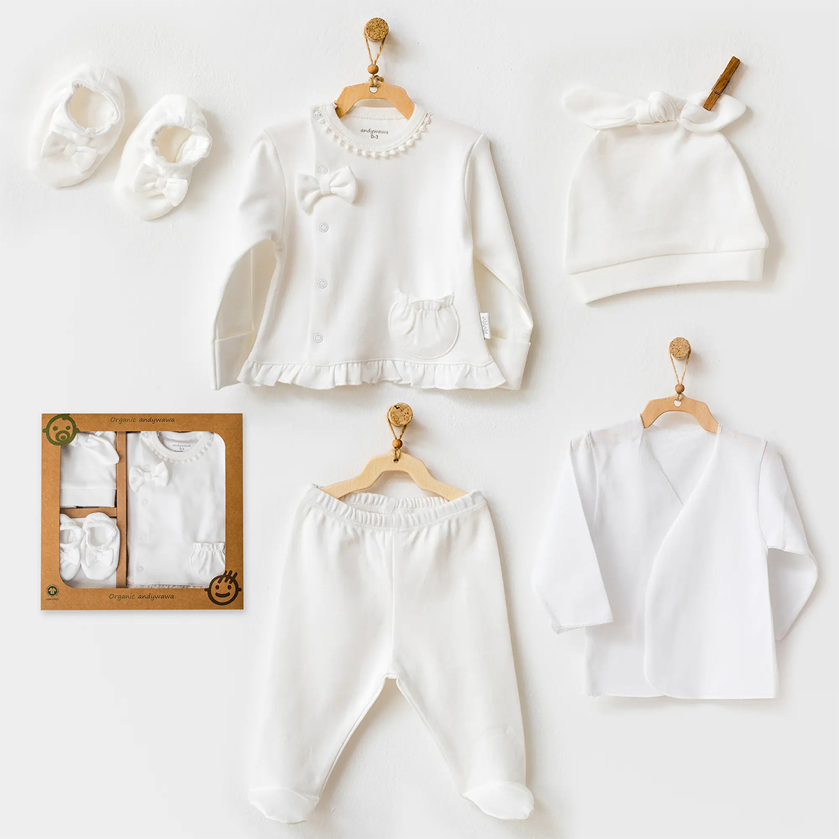 Bebek Hastane Çikişi 5 Pcs Newborn Set Natura Wawa