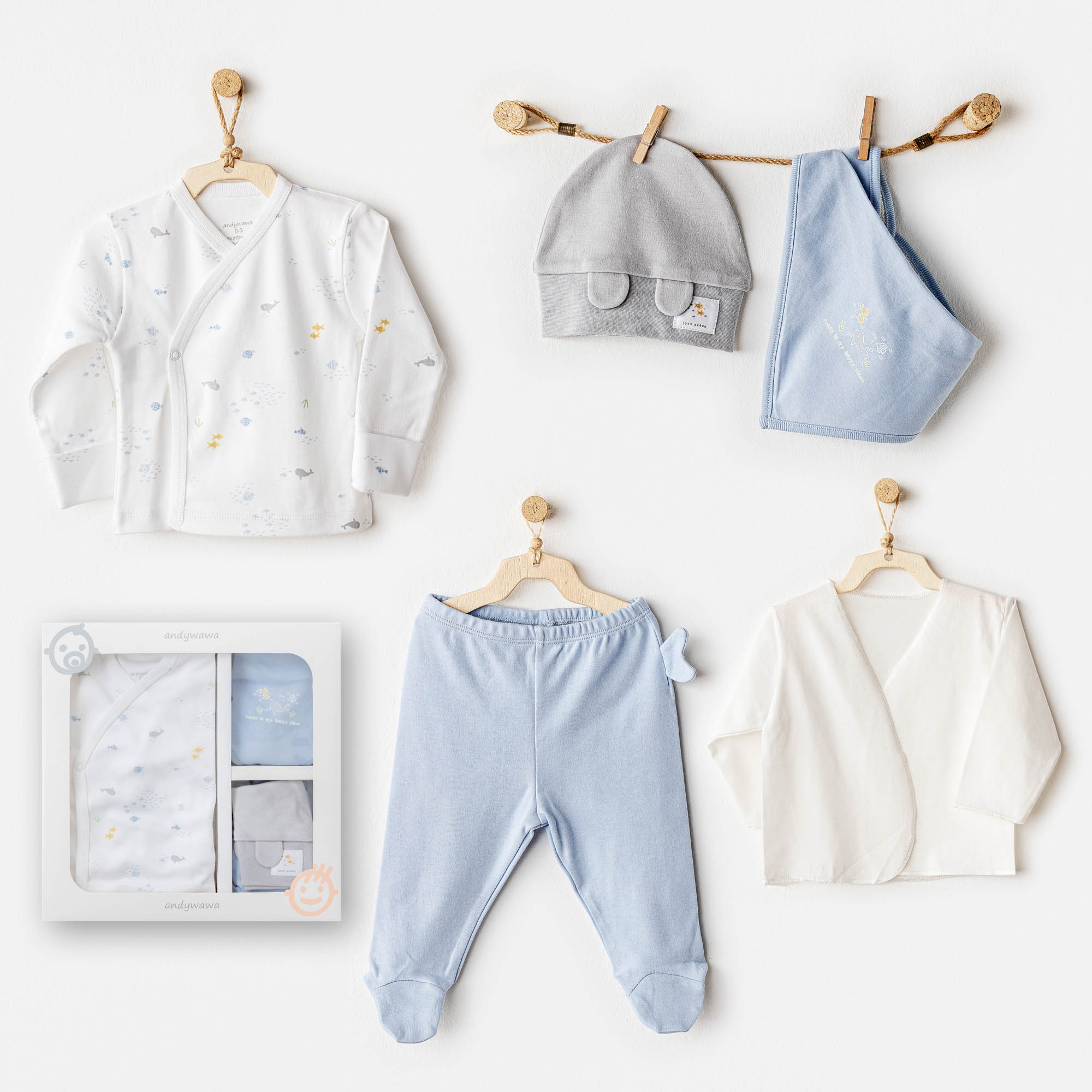 Bebek Hastane Çikişi 5 Pcs Newborn Set Ocean Is My Happy Place