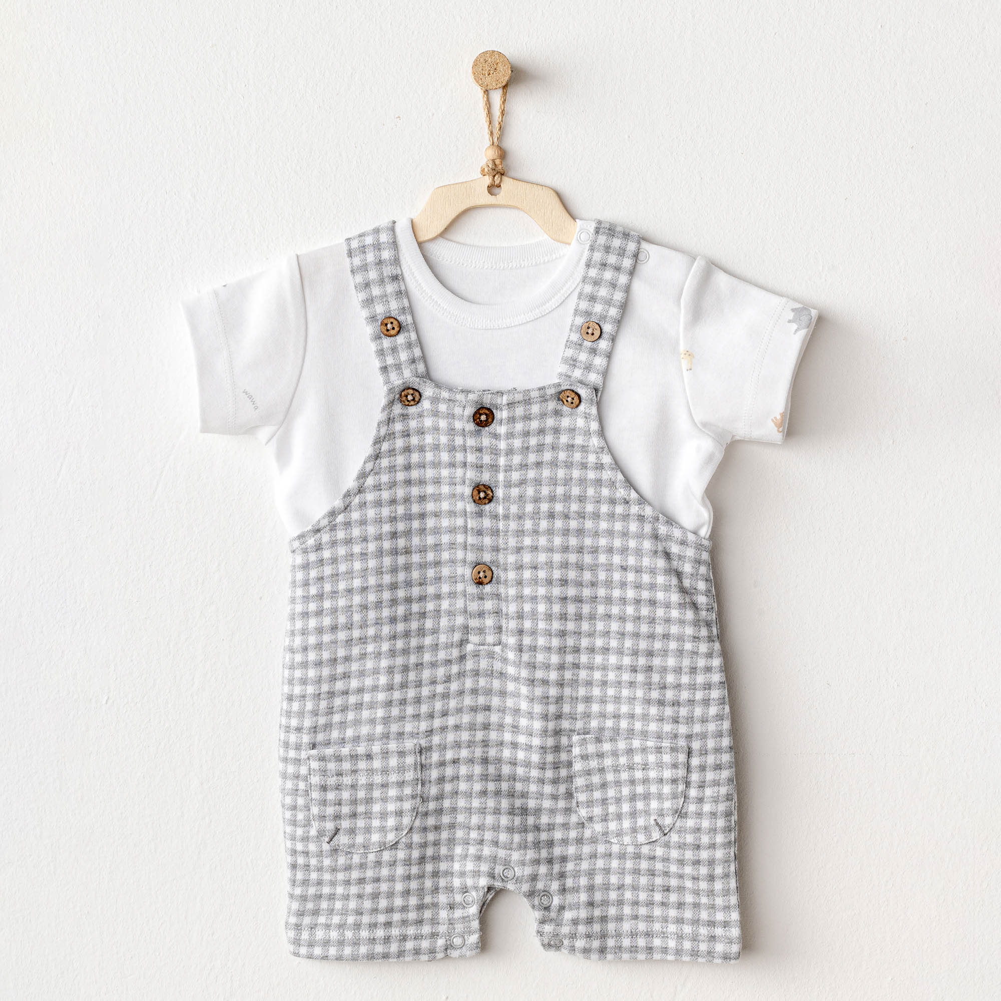 Bebek Salopet Takim Jumpsuit Set Little King