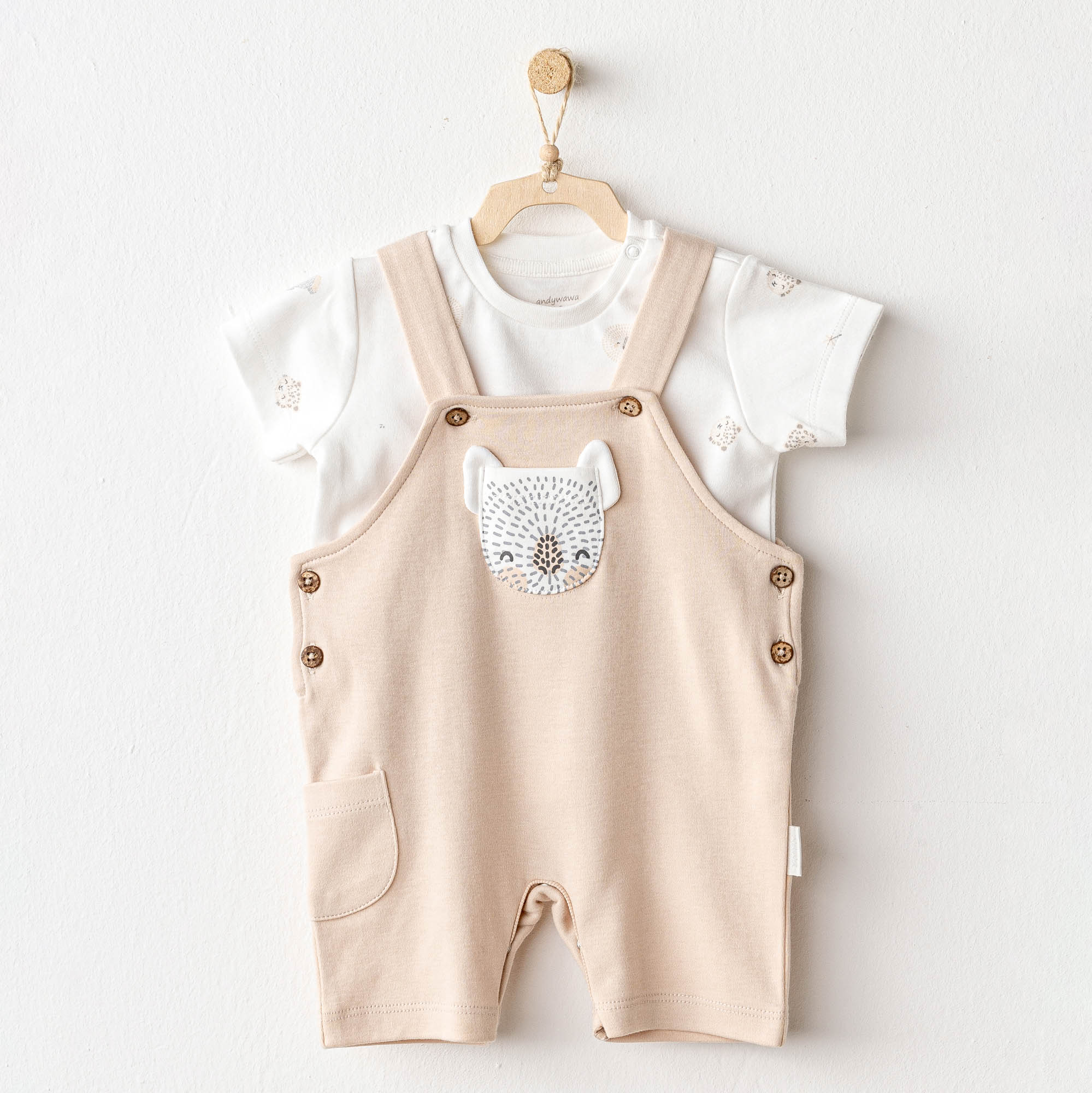 Bebek Salopet Takim Jumpsuit Set Happy Animals