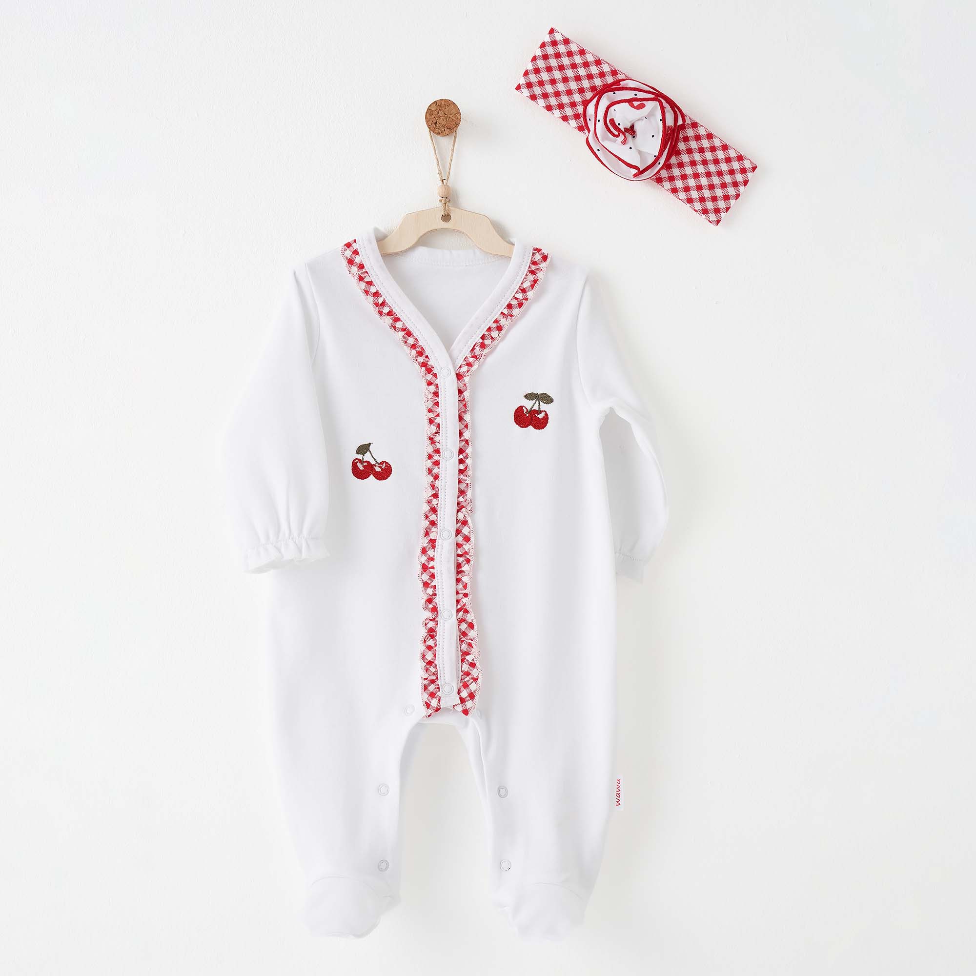 Bebek Tulum Takim Romper Band Set Cherry Chatty