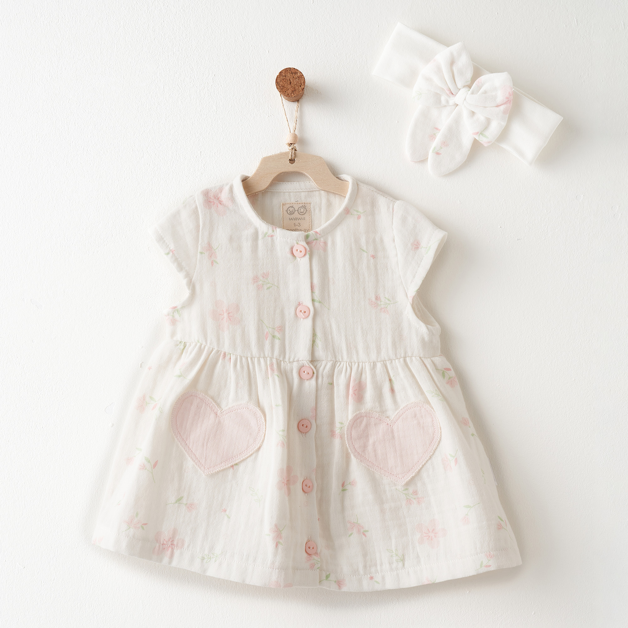 Bebek Elbise Takım Dress Band Set Muslın Lovely Day