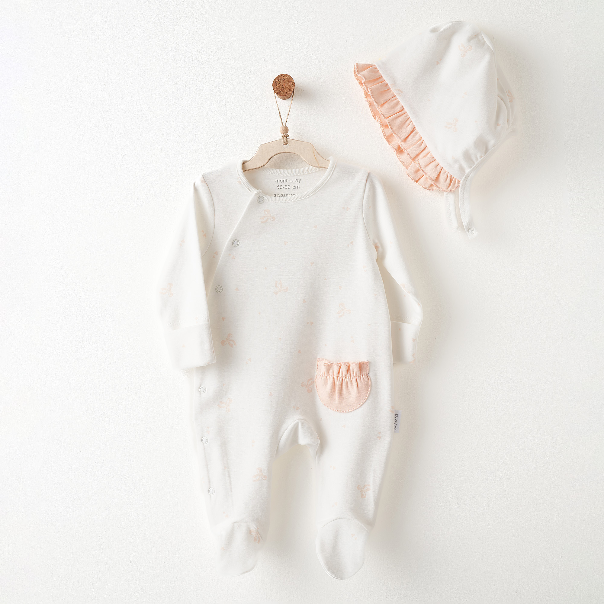 Bebek Tulum Takım Romper Hat Set Lıttle Swan Love