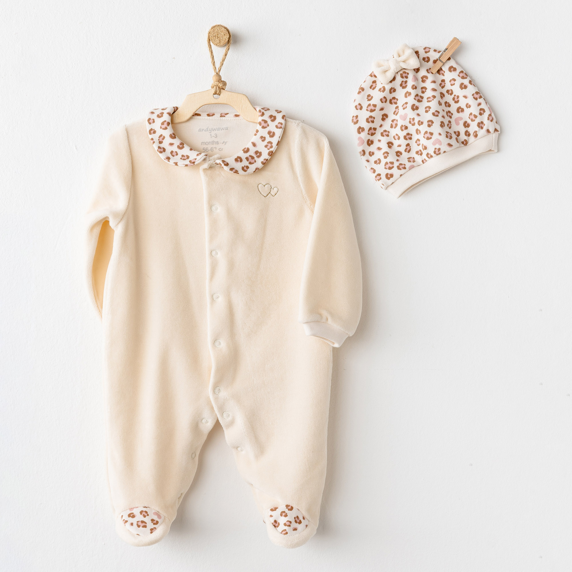 Bebek Tulum Romper Velvet Little Leopard