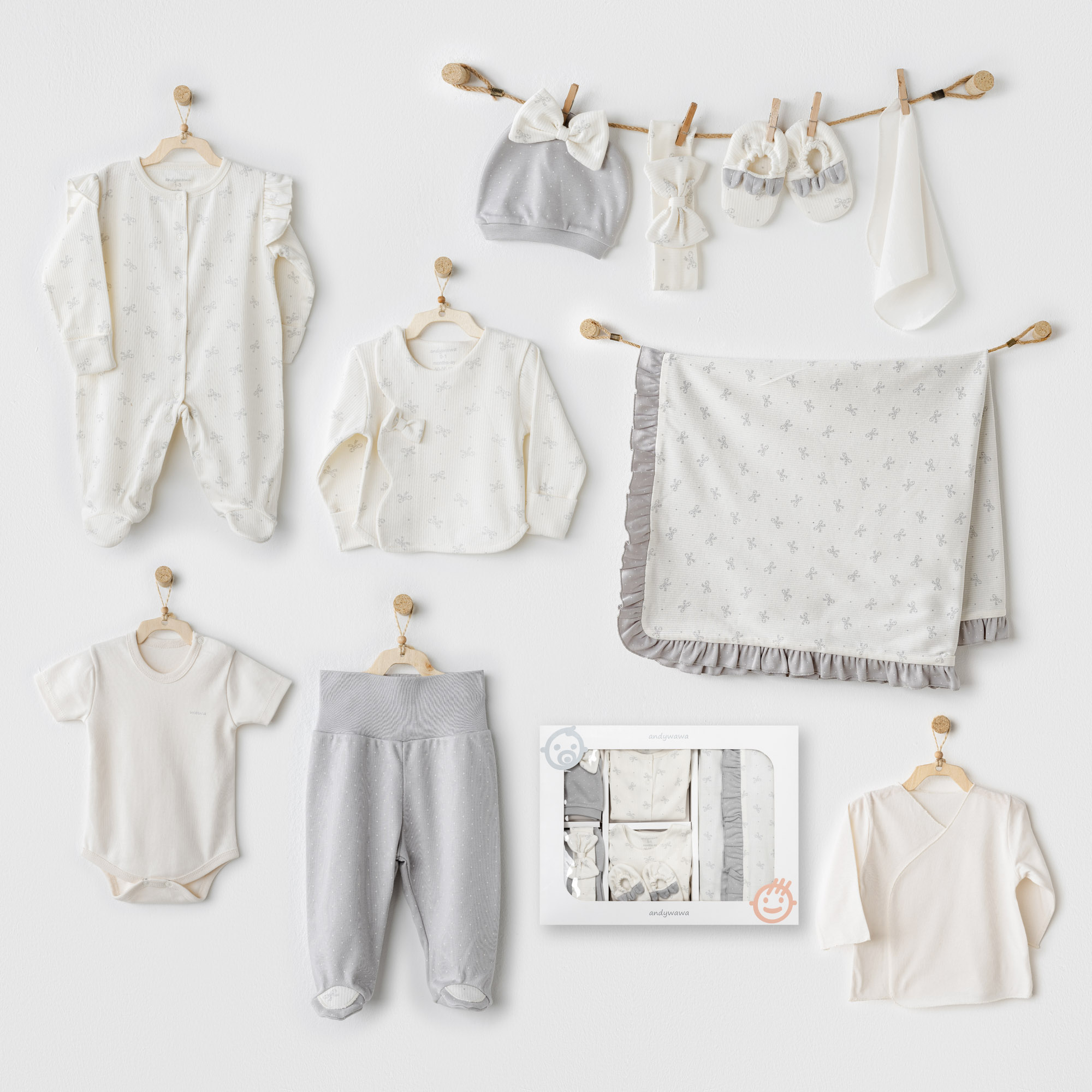 Bebek Hastane Çikişi 10 Pcs Newborn Set Baby Bow Bliss