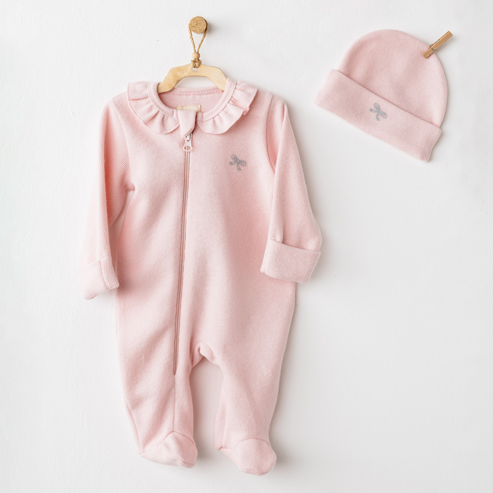 Bebek Tulum Takim Romper Hat Set Casual