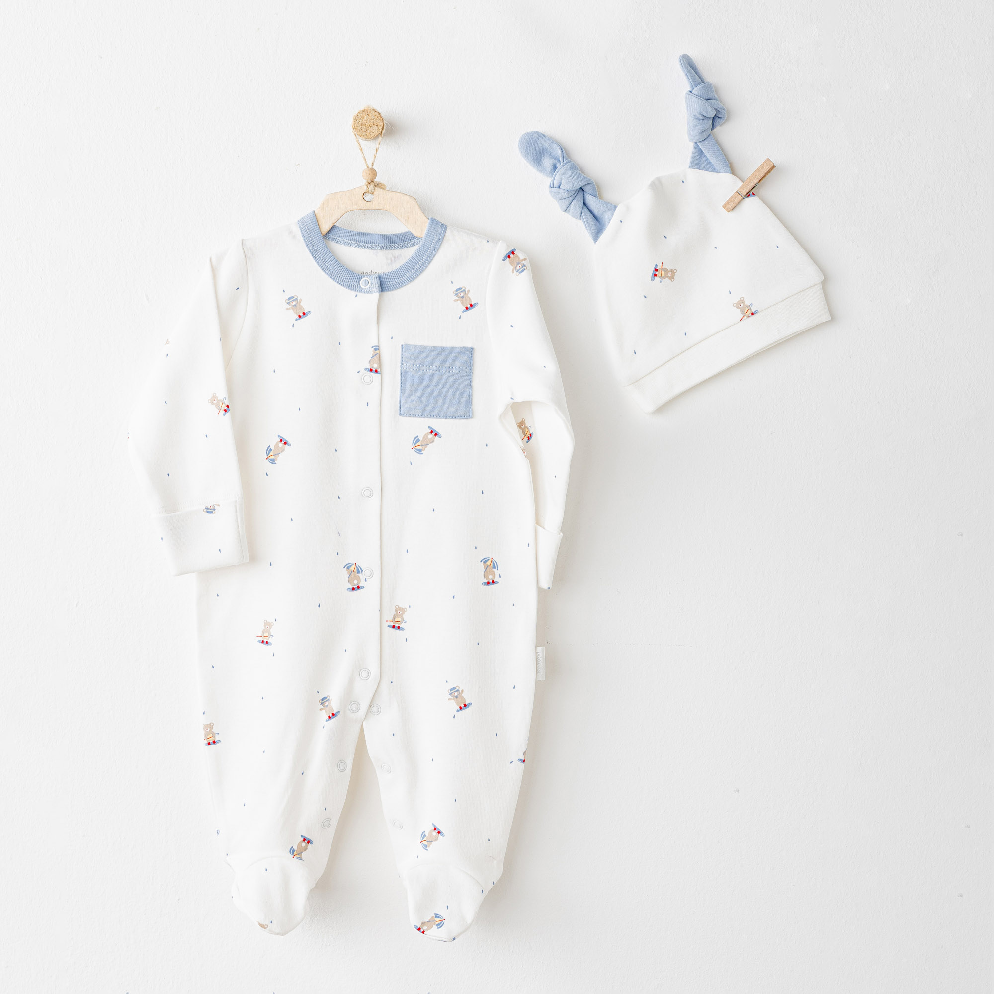 Bebek Tulum Takim Romper Hat Set Rainbow