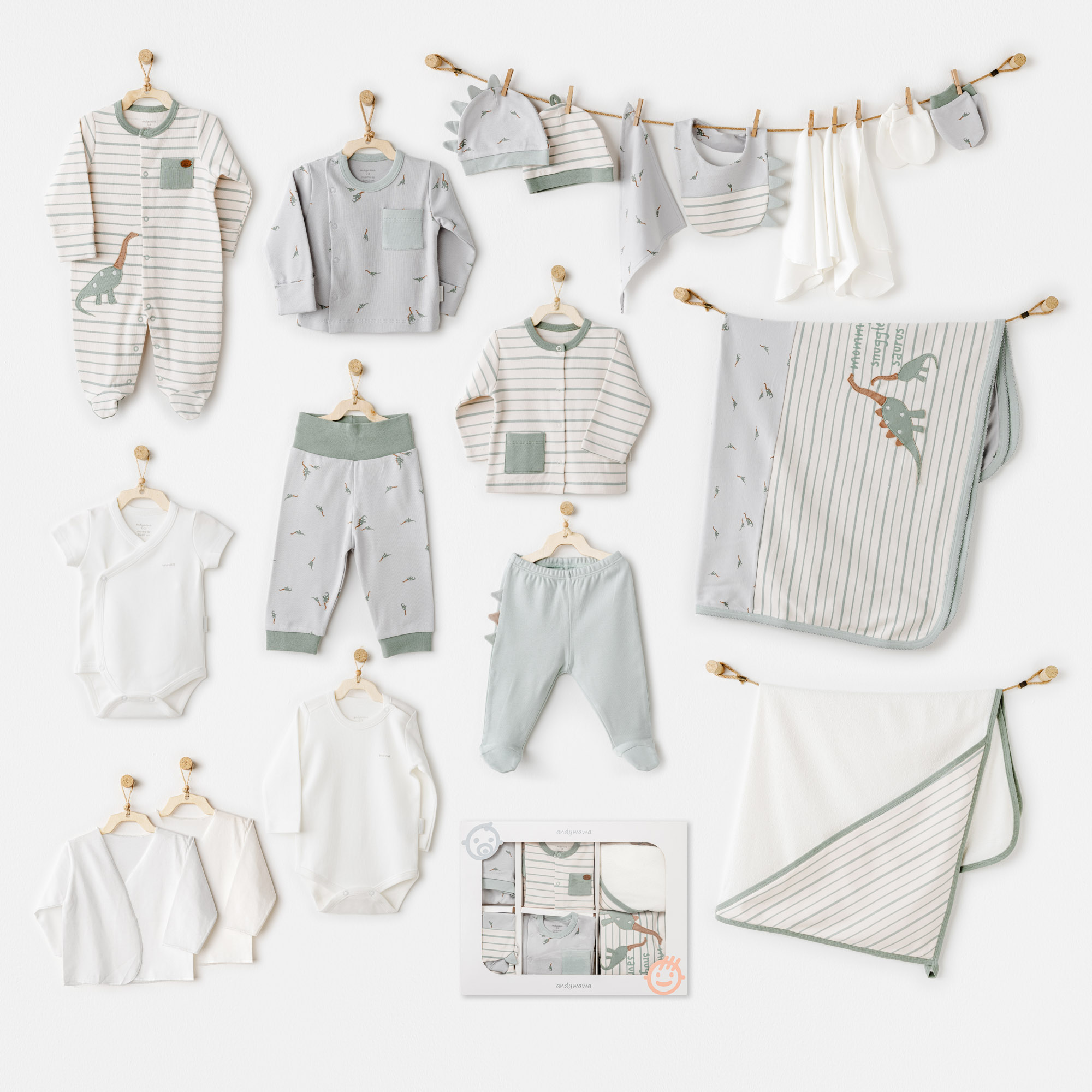 Bebek Hastane Çikişi 20 Pcs Newborn Set Mummy S Snuggle Saurus