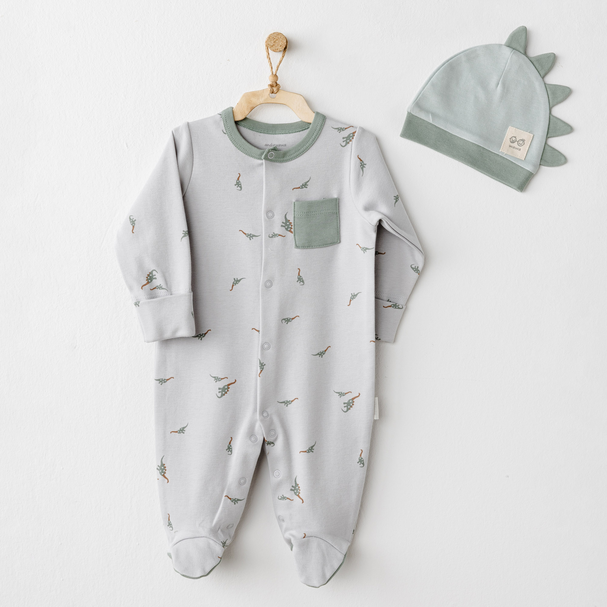 Bebek Tulum Takim Romper Hat Set Mummy S Snuggle Saurus