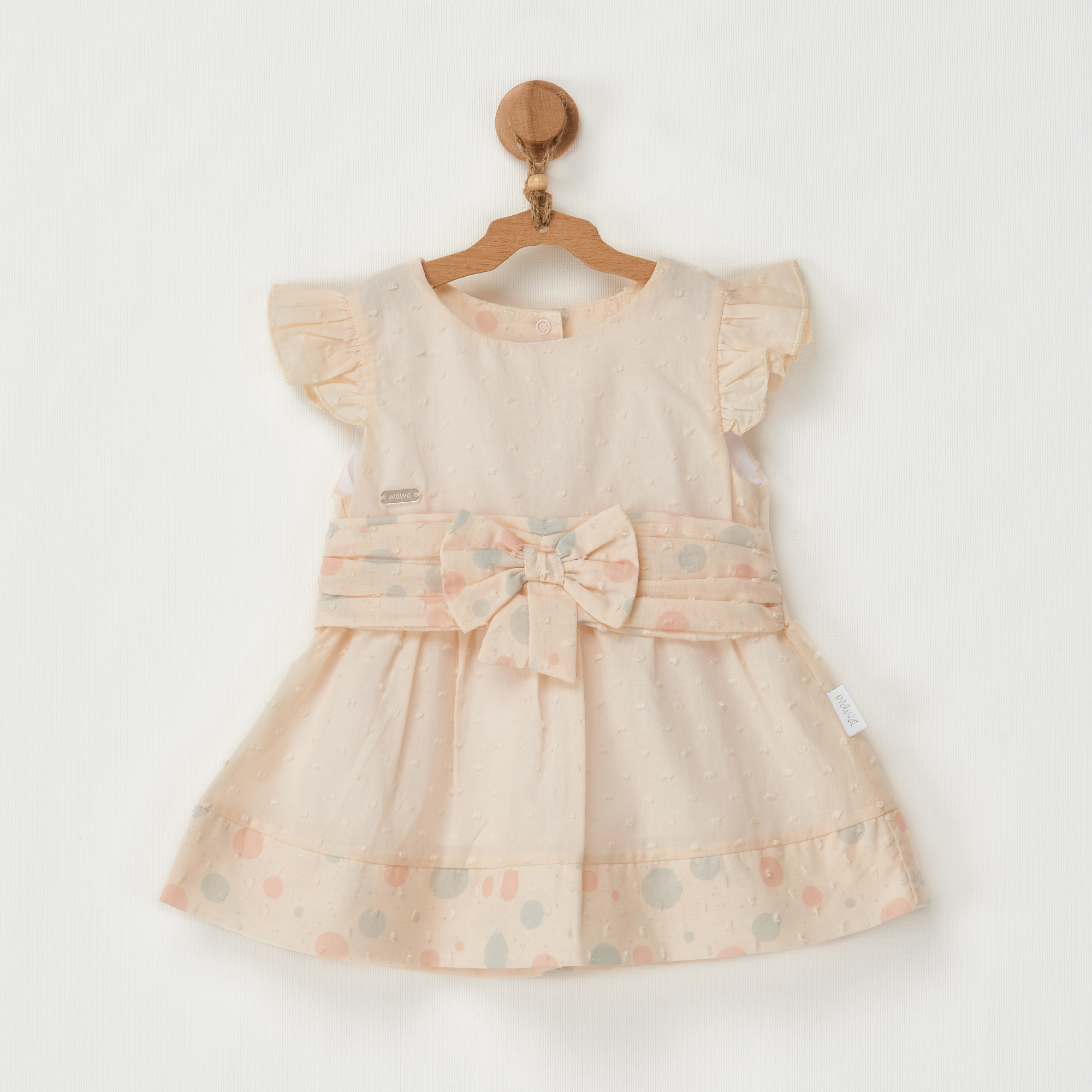 Bebek Elbise Dress Pompom Vanilla Cream