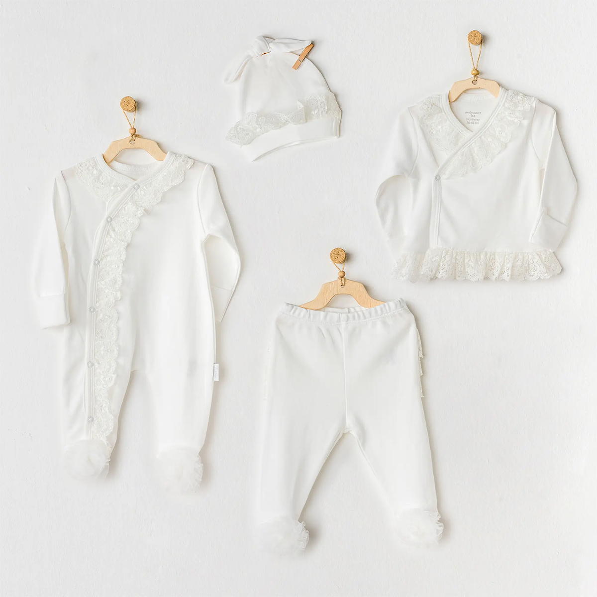 Bebek Hastane Çikişi 4 Pcs Newborn Tulle Set Chic Girl