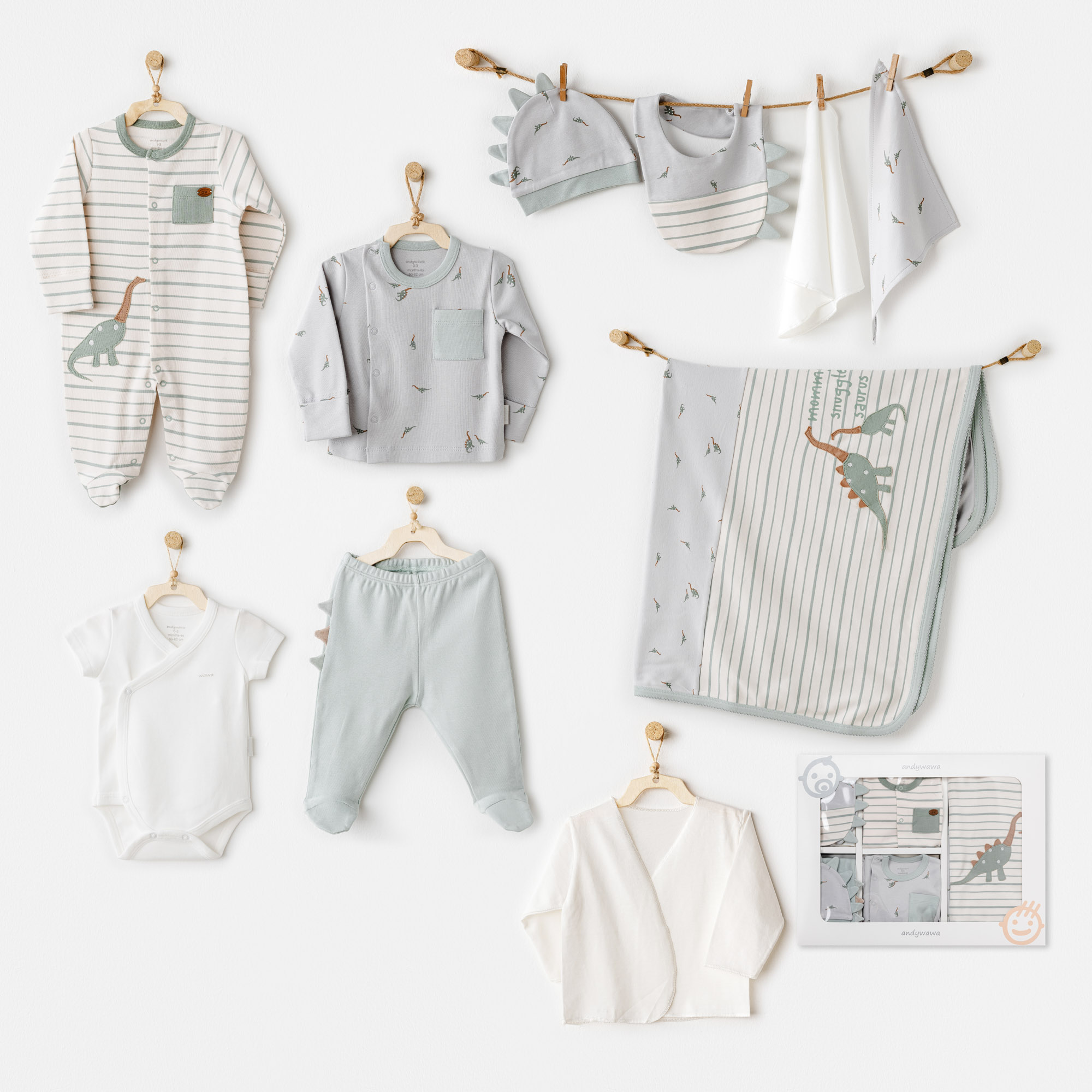 Bebek Hastane Çıkışı 10 Pcs Newborn Set Mummy S Snuggle Saurus