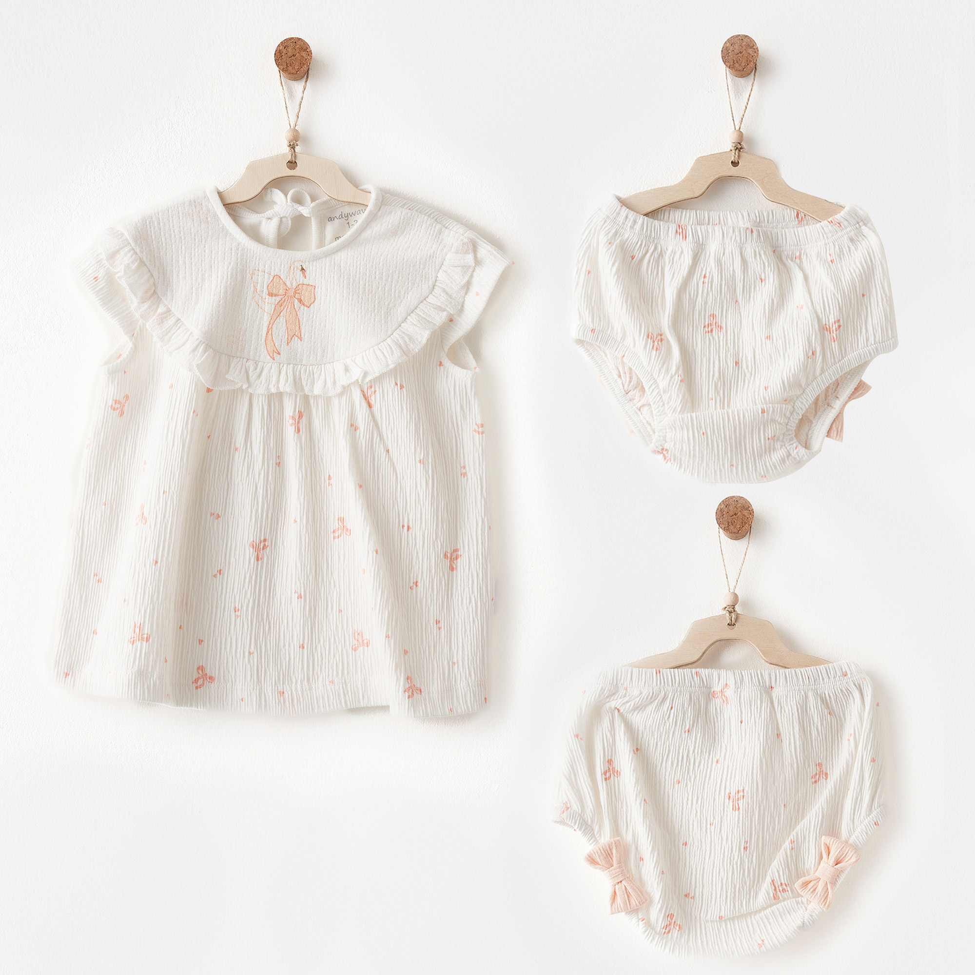 Bebek Elbise Takım Dress Set Lıttle Swan Love