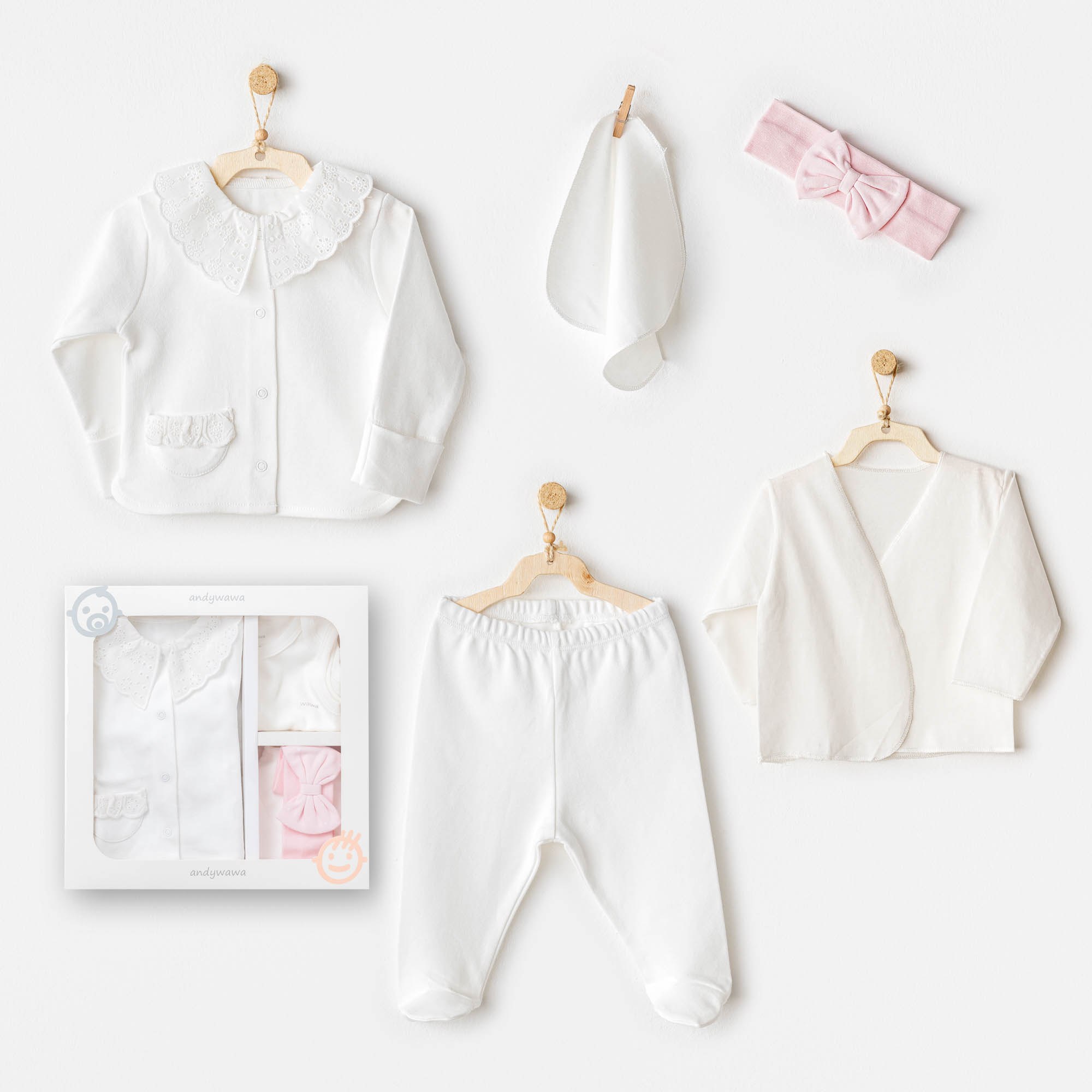 Bebek Hastane Çıkışı 5 Pcs Newborn Set Cuddly Bunny Bear