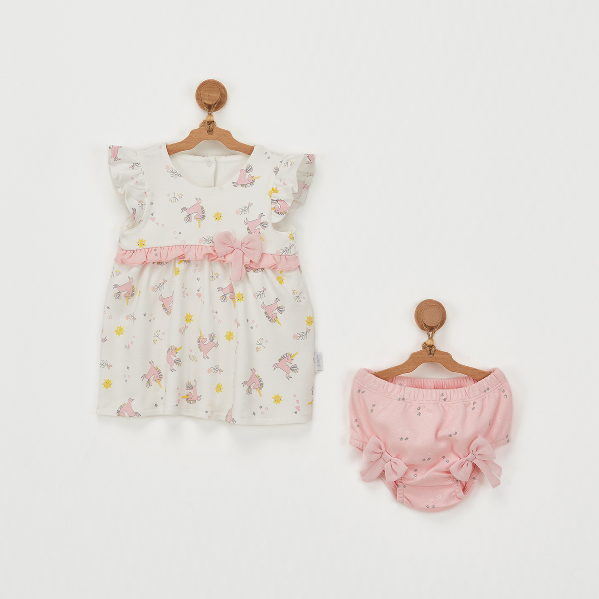 Bebek Elbise Takim Dress Underpant Set Unicorn