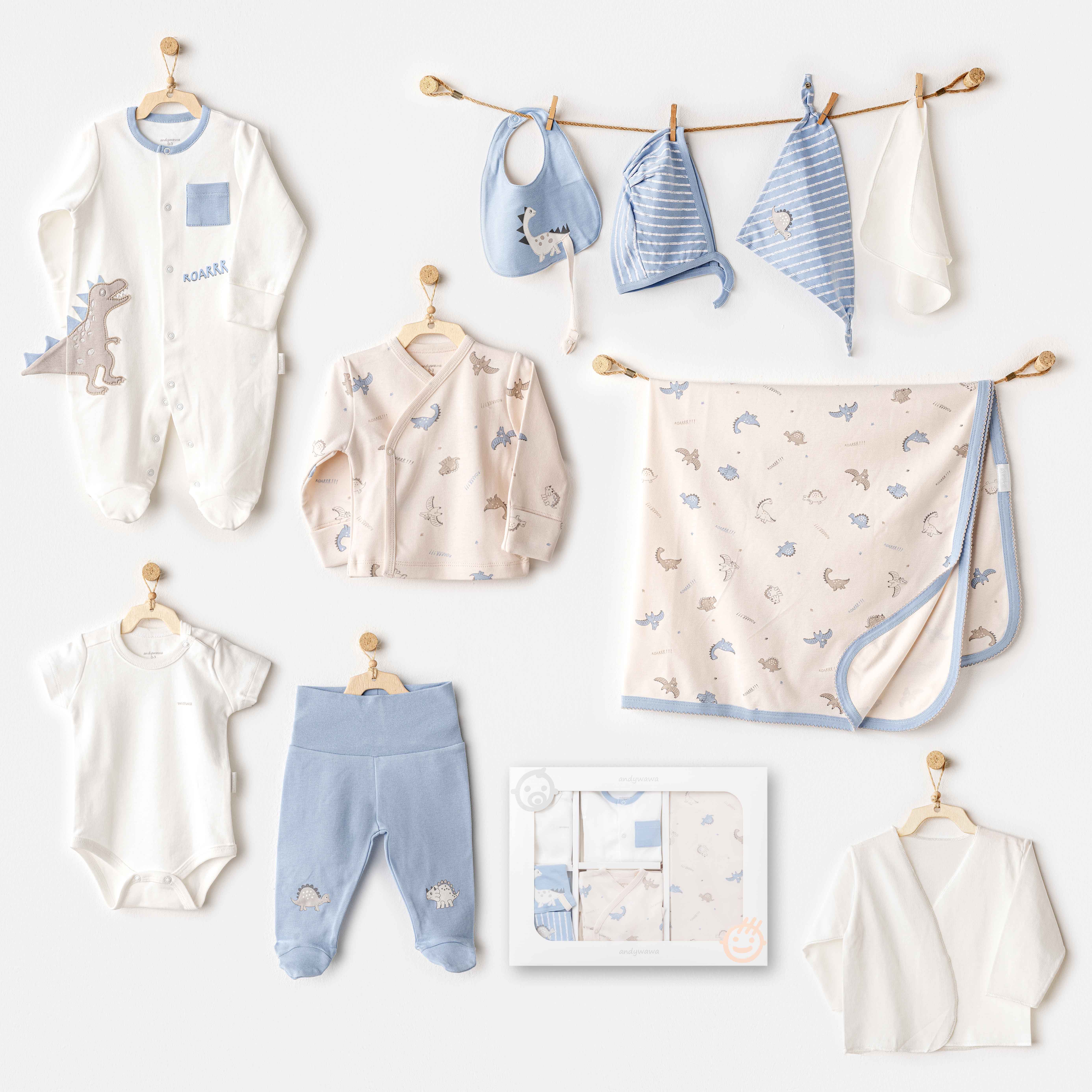 Bebek Hastane Çıkışı 10 Pcs Newborn Set Dıno